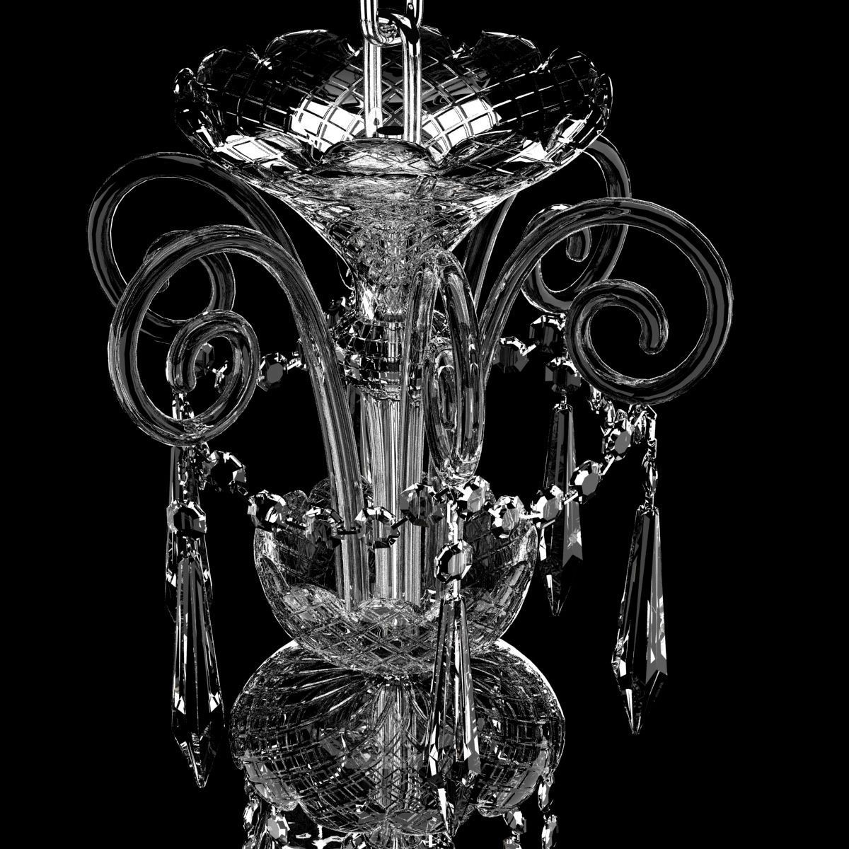 Waterford Ardmore 24-Arm Chandelier with Crystal Shades 3D model_1