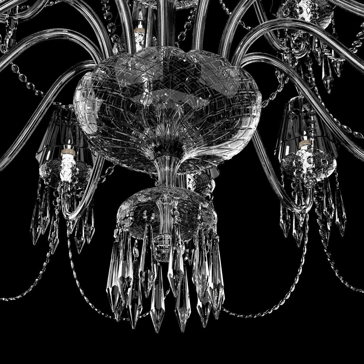 Waterford Ardmore 24-Arm Chandelier with Crystal Shades 3D model_6