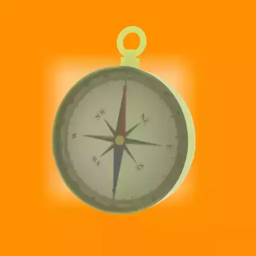 Golden compass 3d model hight-poly the game 