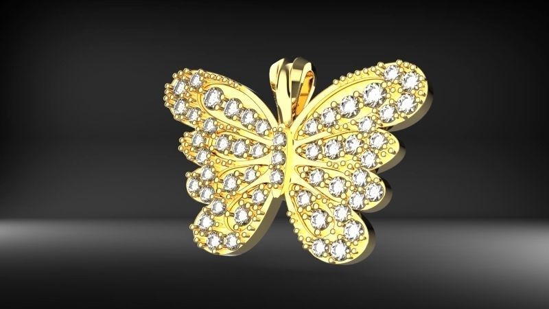 Butterfly pendant 3D print model_2
