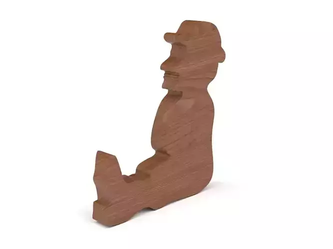 Wooden toy seated man