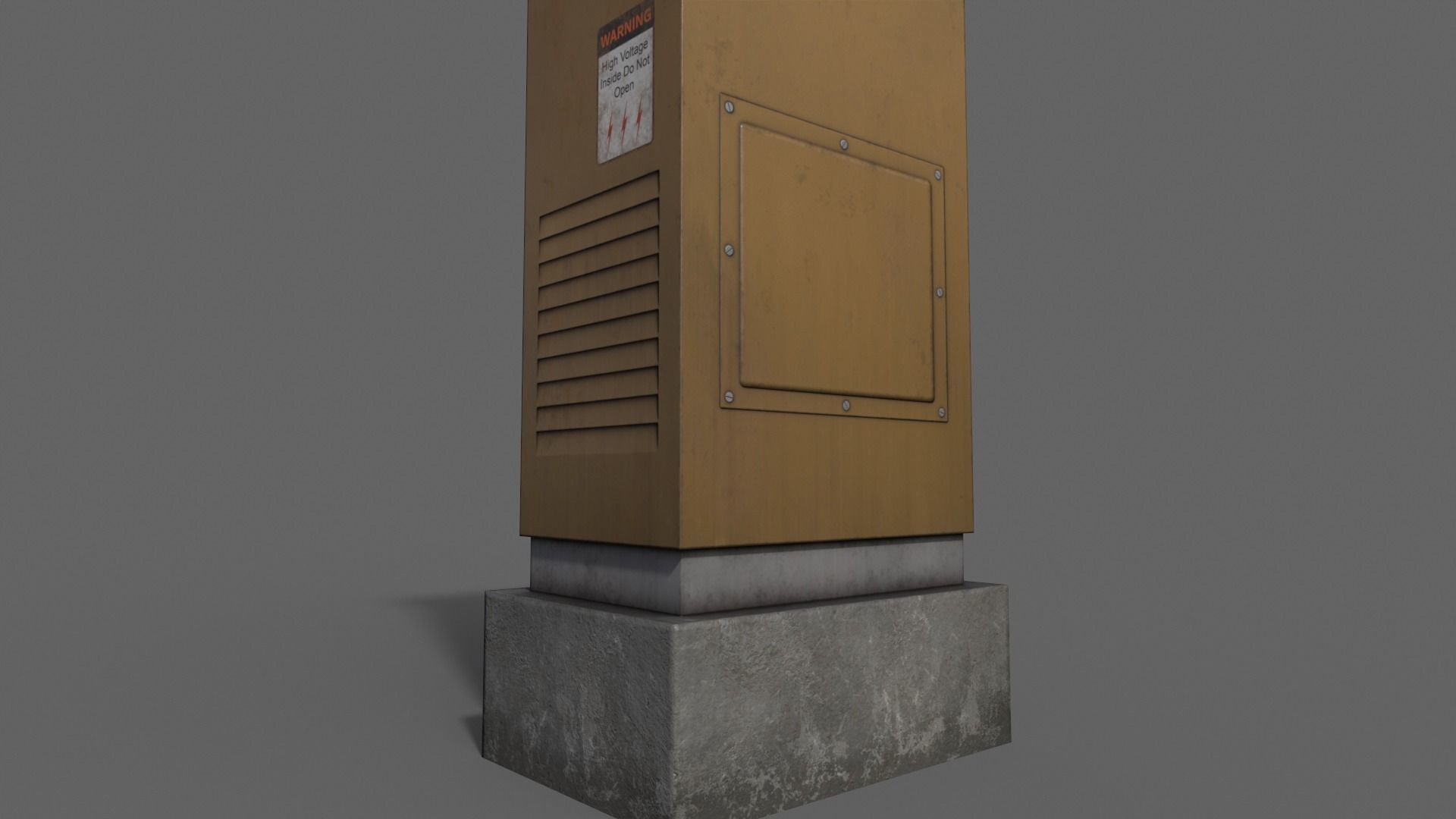 PBR Electric Box Brown V2 Low-poly 3D model_14