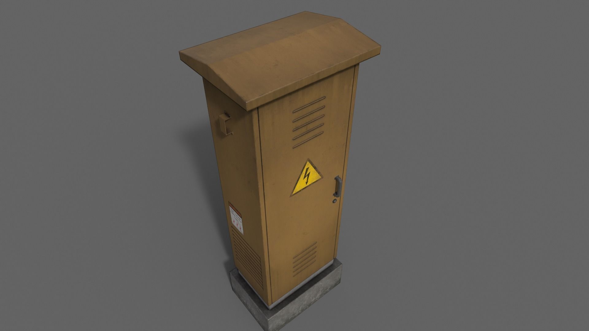 PBR Electric Box Brown V2 Low-poly 3D model_10