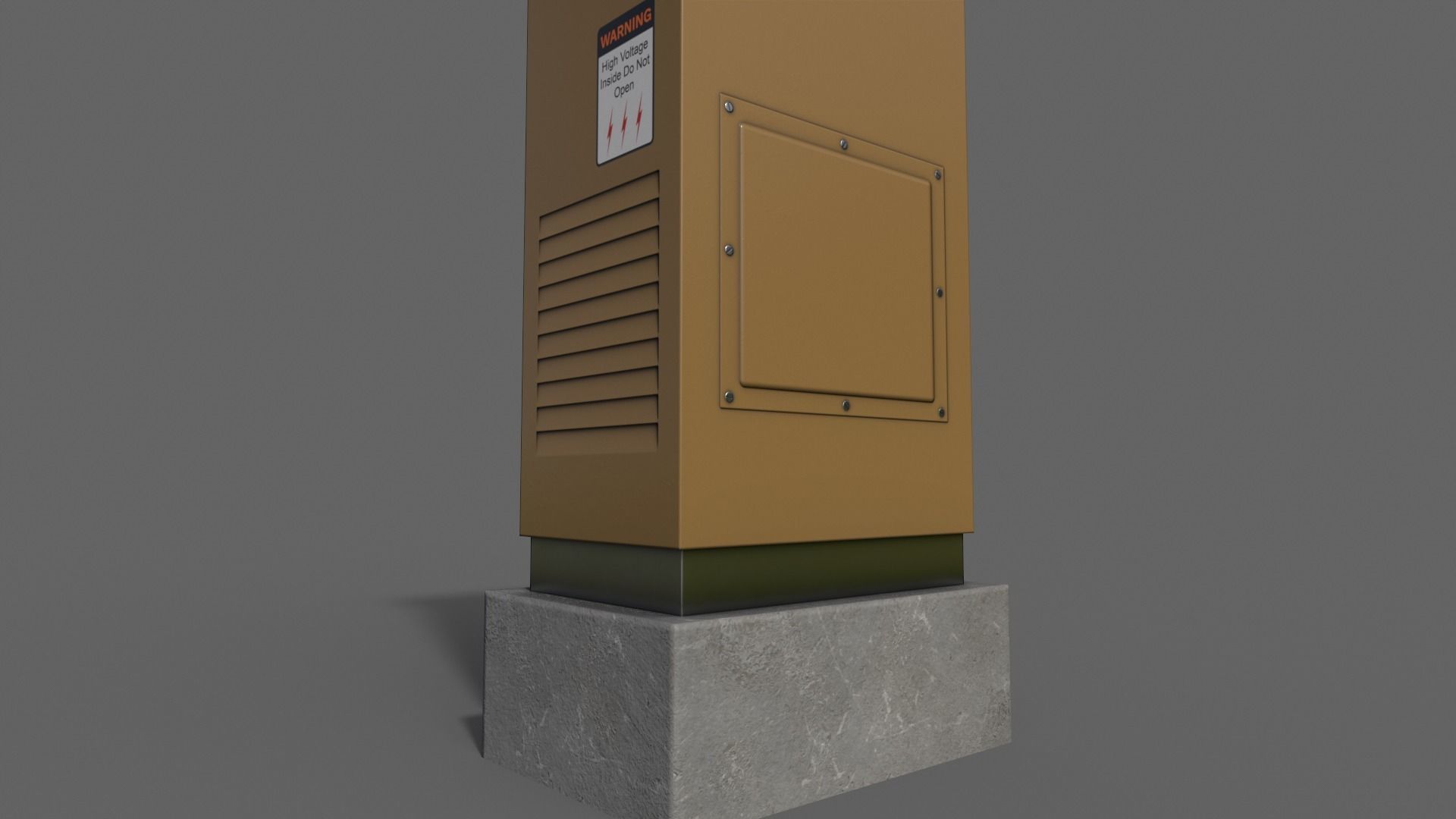 PBR Electric Box Brown V2 Low-poly 3D model_7