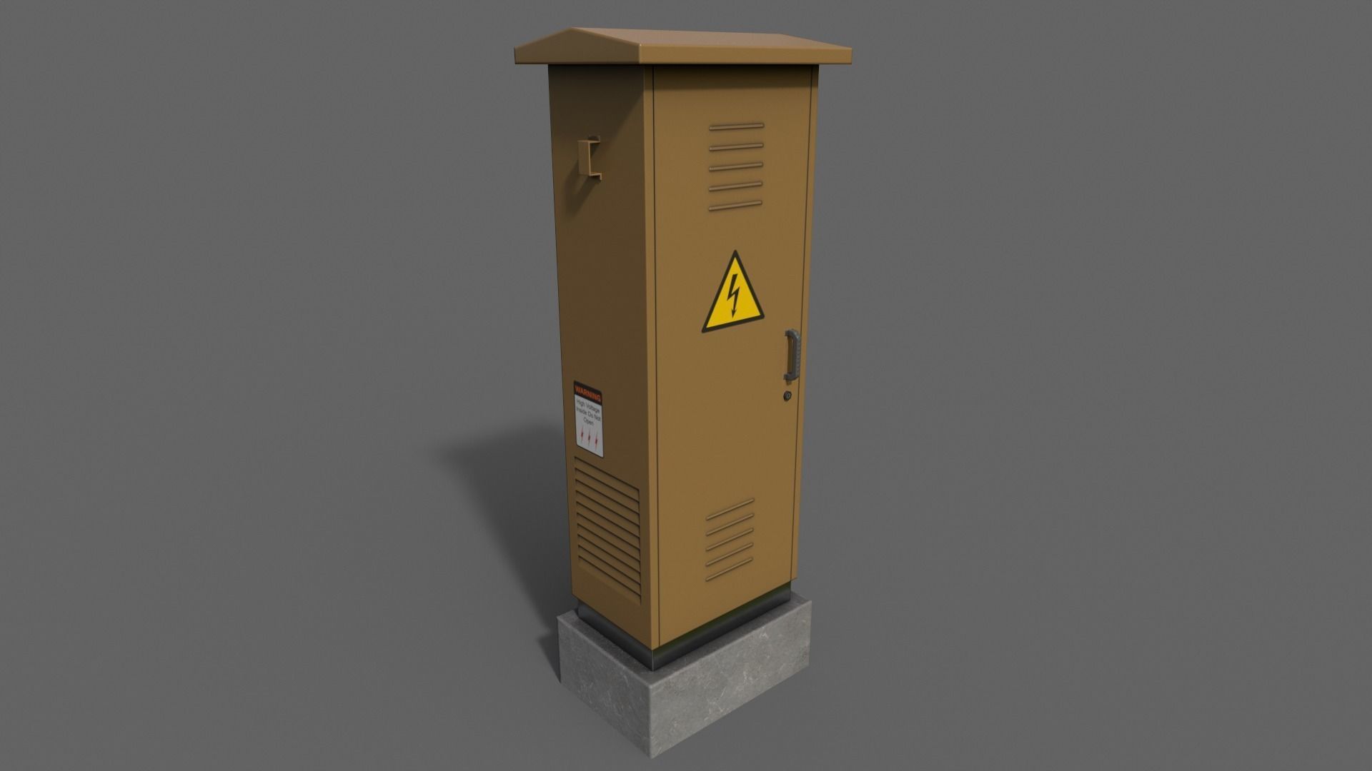 PBR Electric Box Brown V2 Low-poly 3D model_2