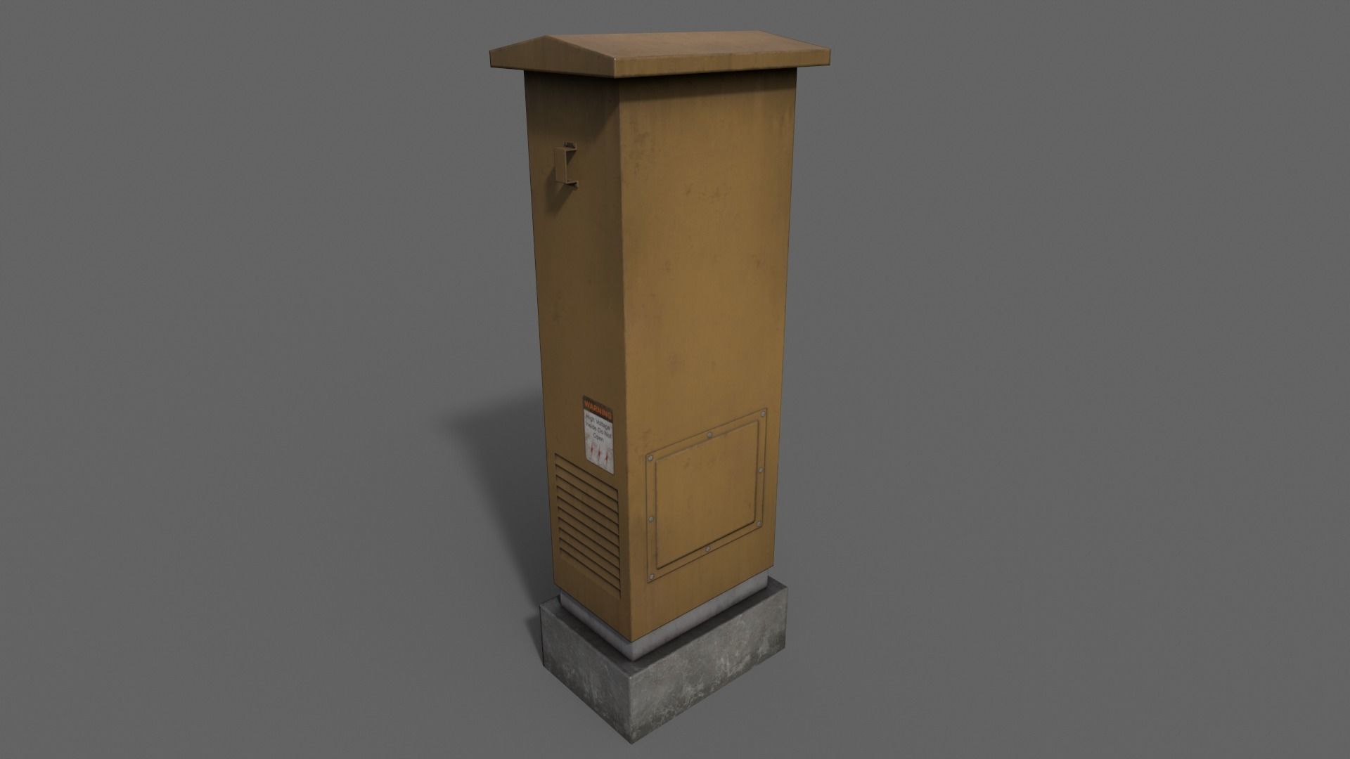 PBR Electric Box Brown V2 Low-poly 3D model_13