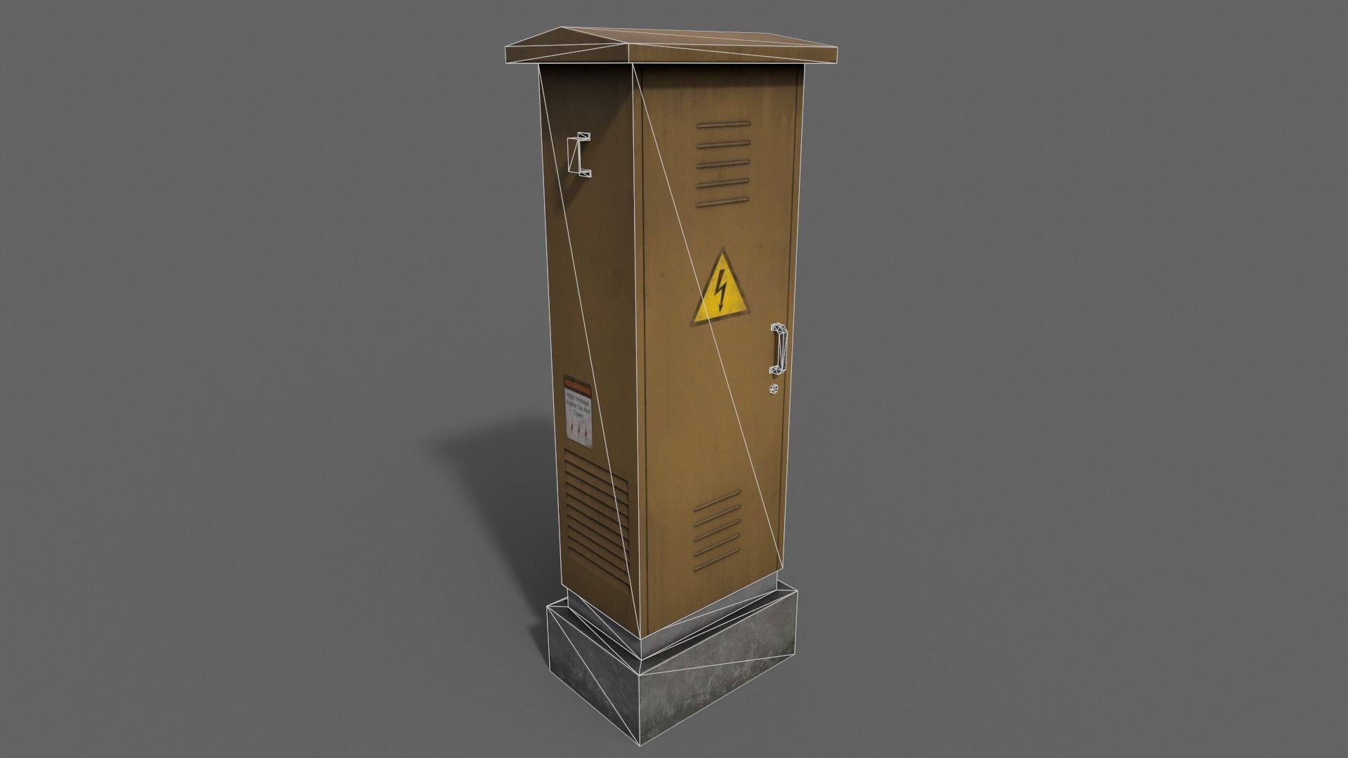 PBR Electric Box Brown V2 Low-poly 3D model_16