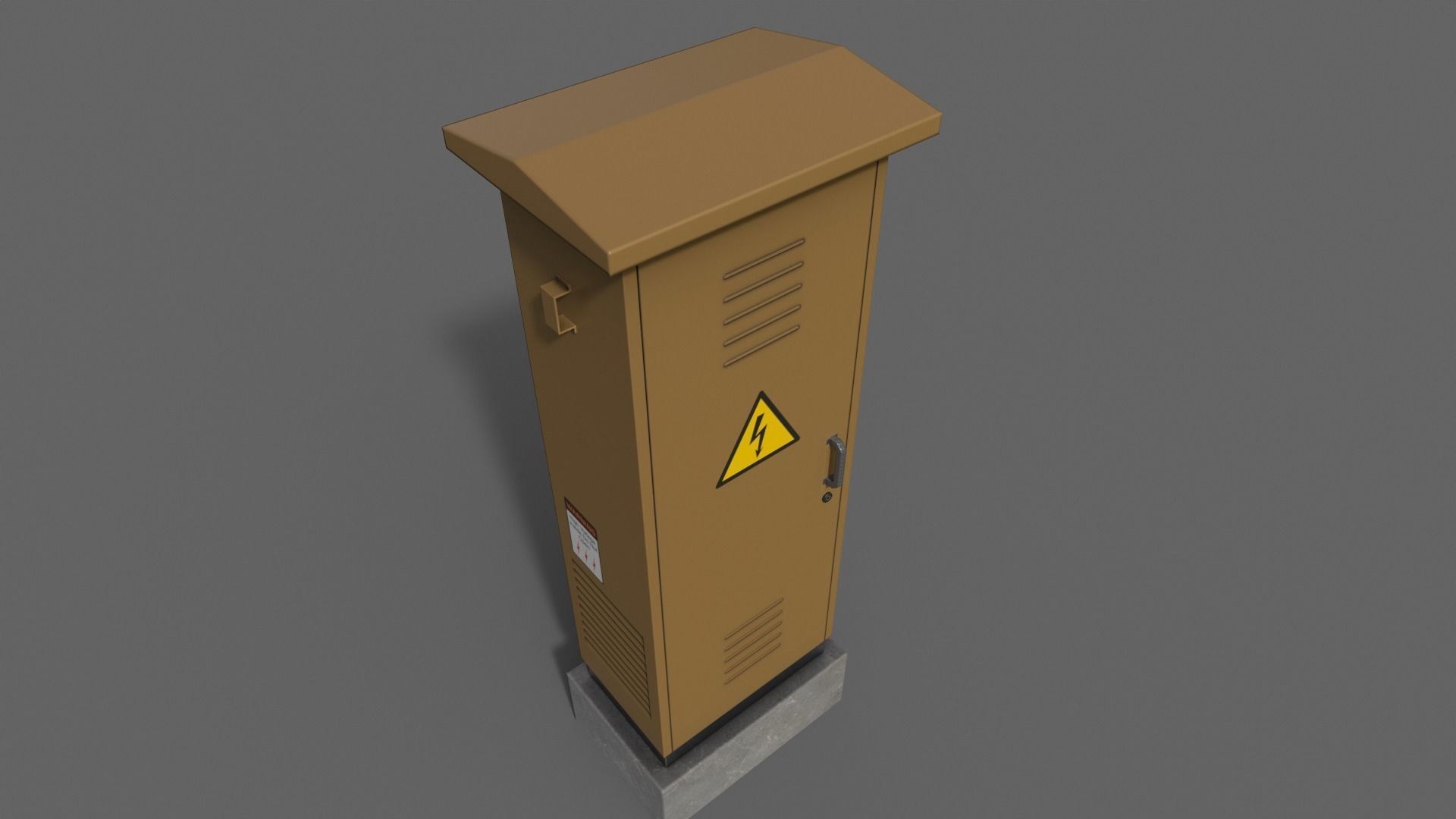 PBR Electric Box Brown V2 Low-poly 3D model_3