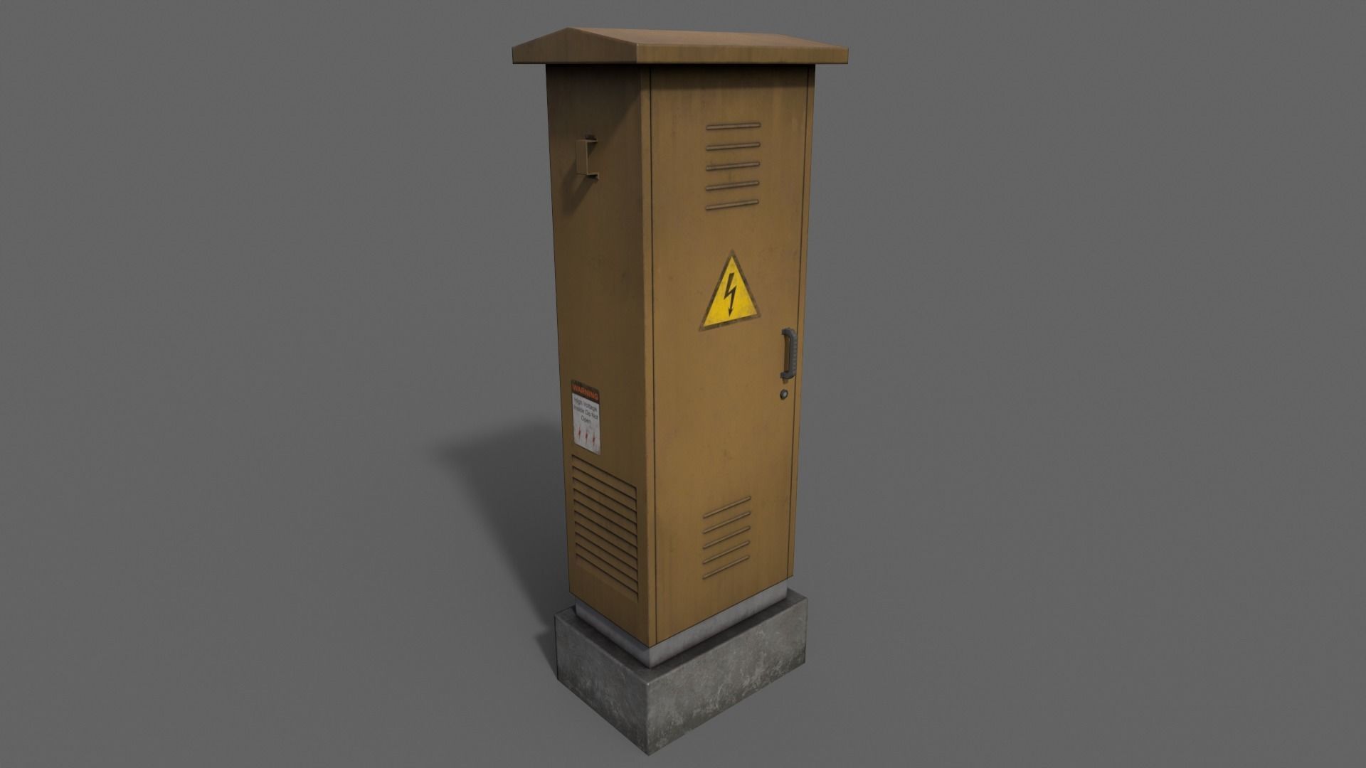 PBR Electric Box Brown V2 Low-poly 3D model_9