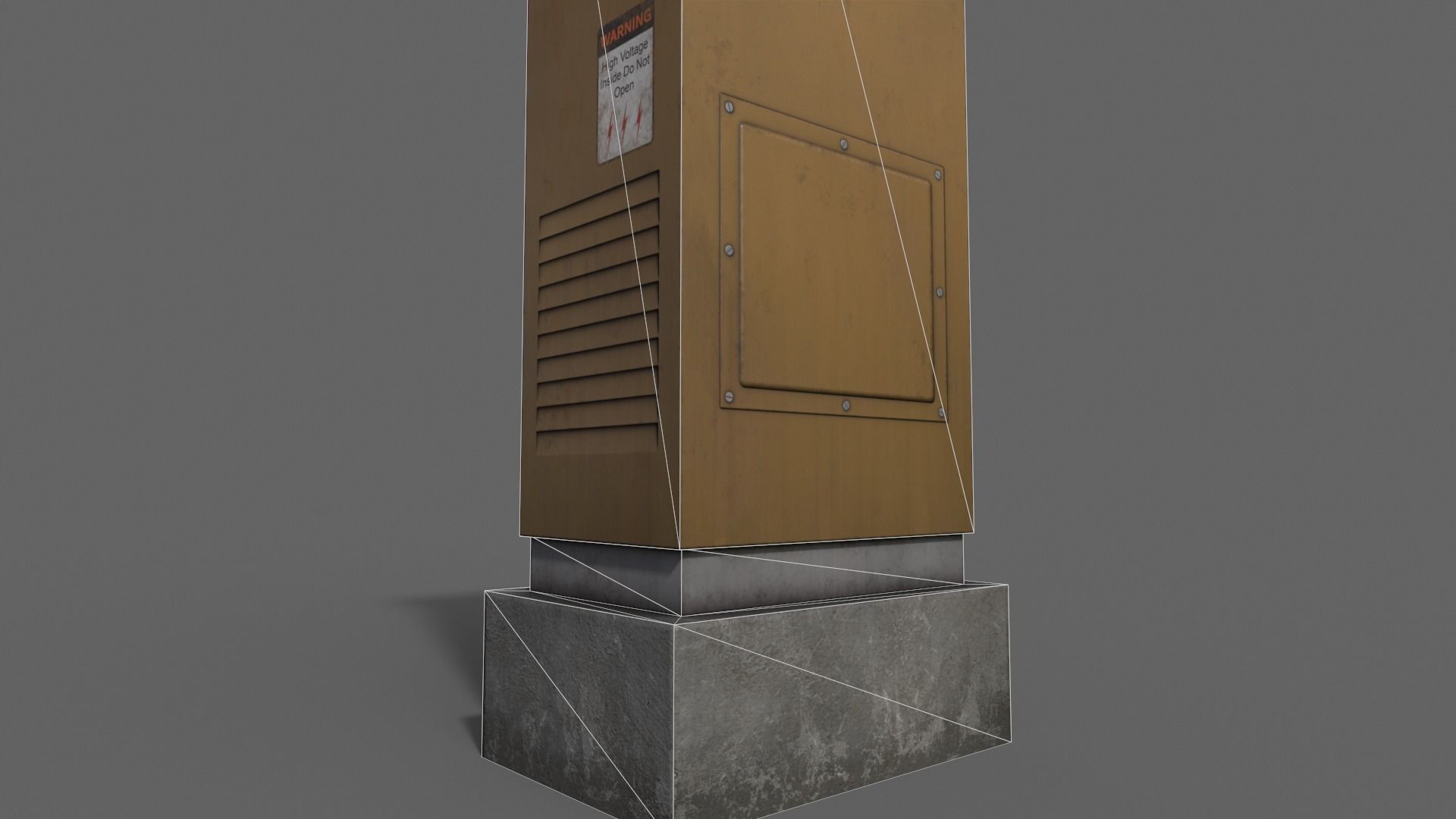 PBR Electric Box Brown V2 Low-poly 3D model_21