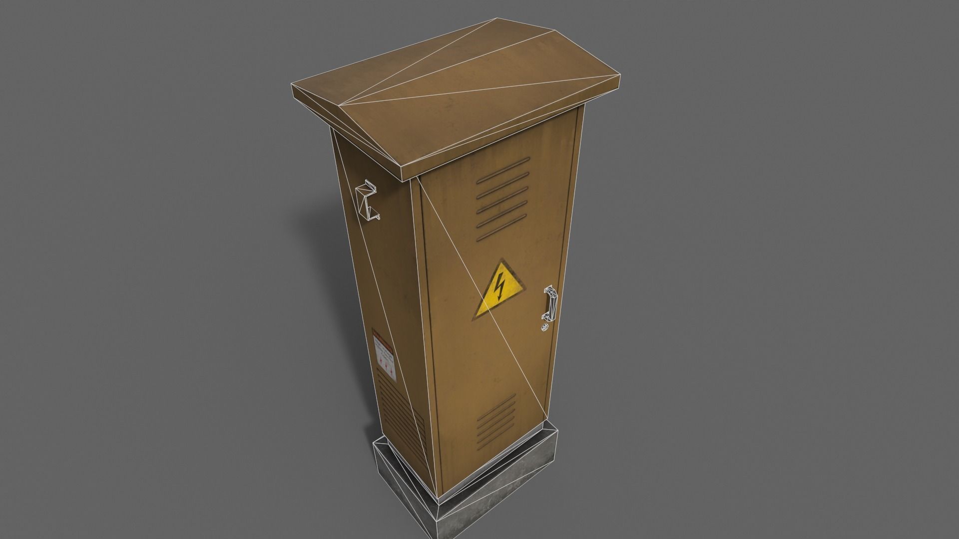 PBR Electric Box Brown V2 Low-poly 3D model_17