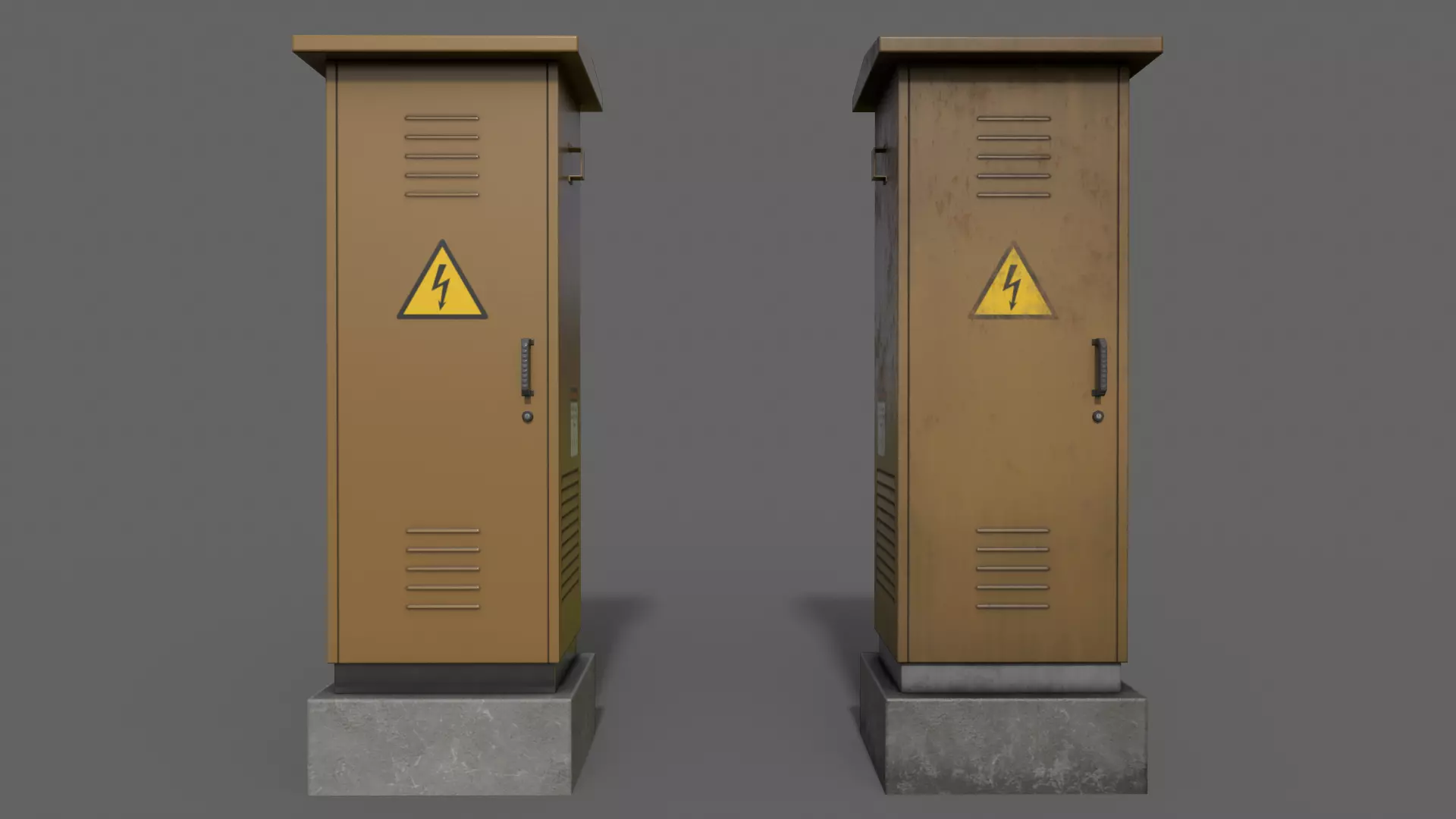 PBR Electric Box Brown V2 Low-poly 3D model_0