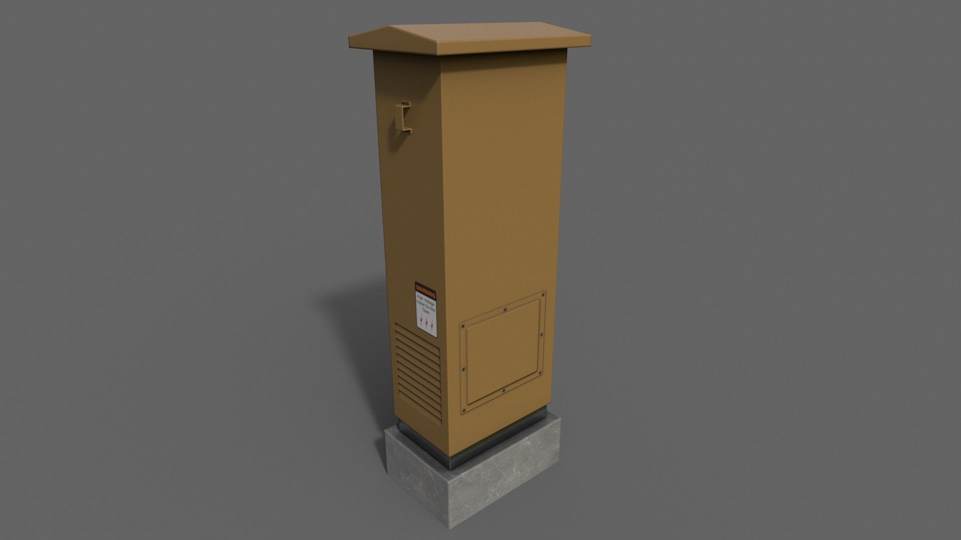 PBR Electric Box Brown V2 Low-poly 3D model_6