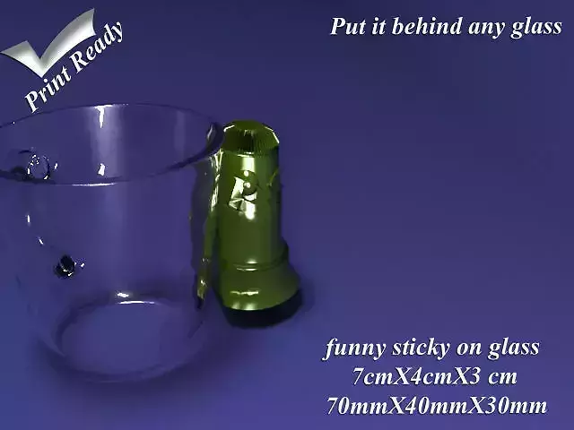 Funny Sticky on Glass  3D print model