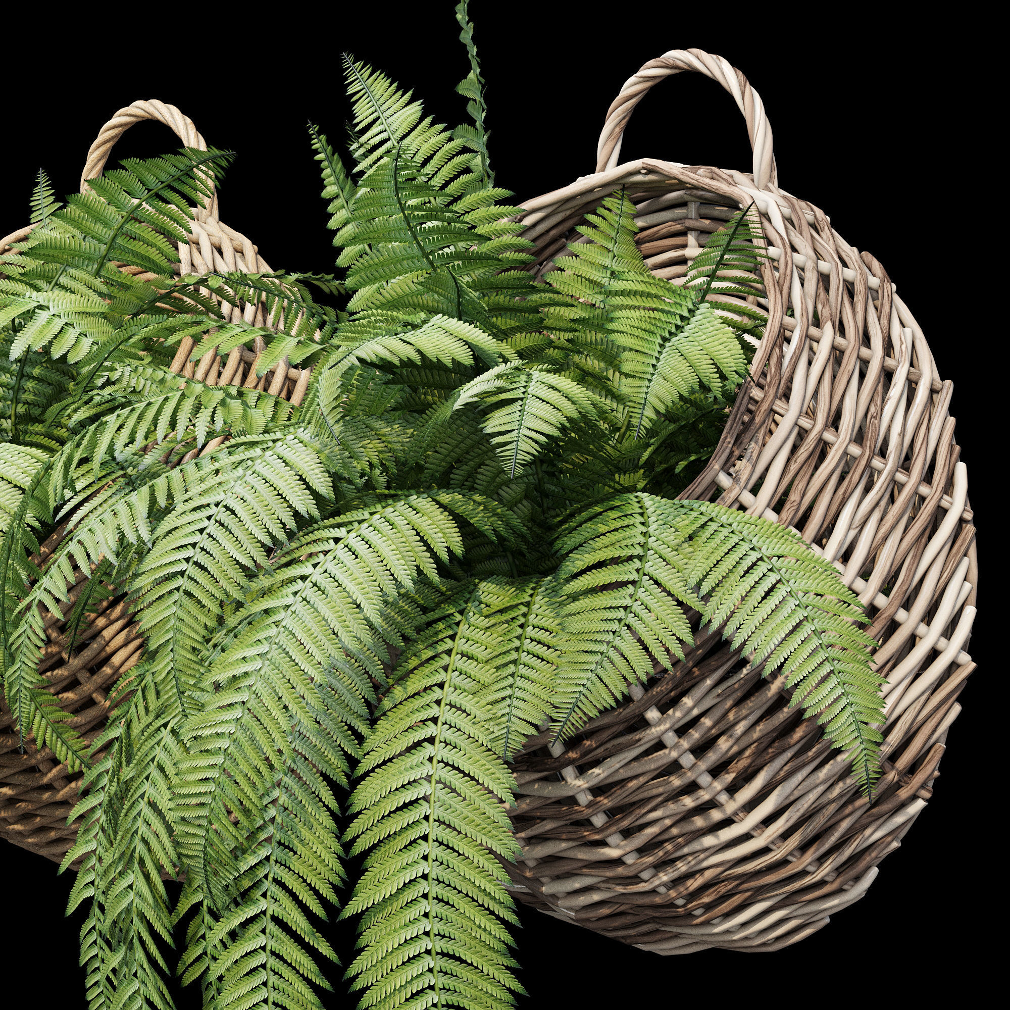 Wicker basket two 3D model_12