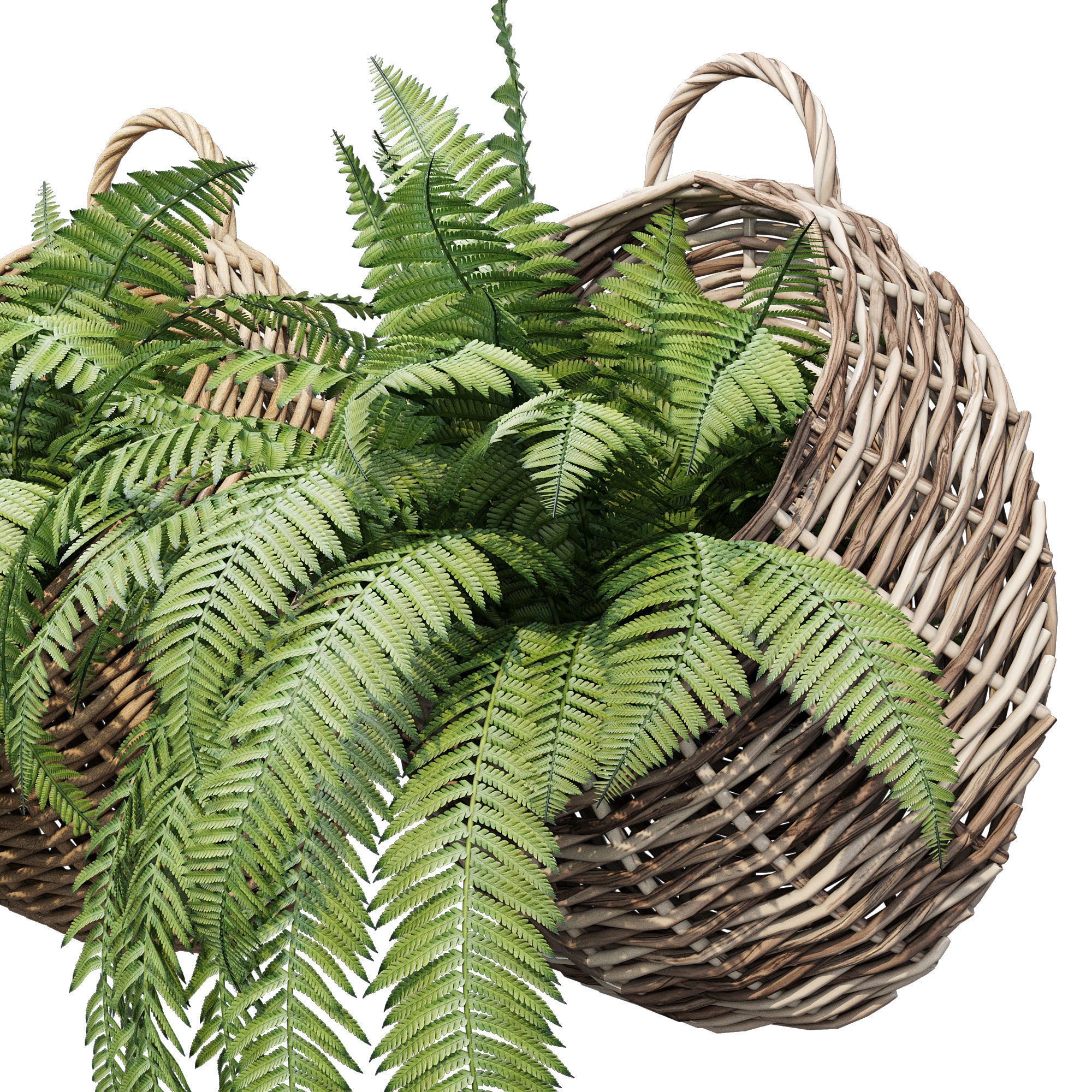 Wicker basket two 3D model_5