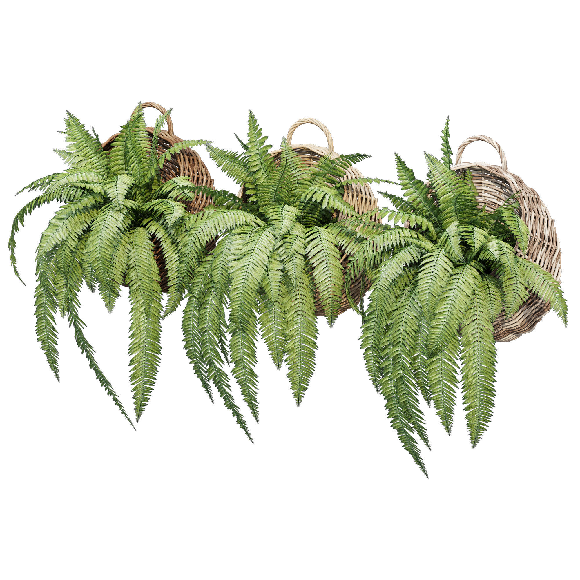 Wicker basket two 3D model_2