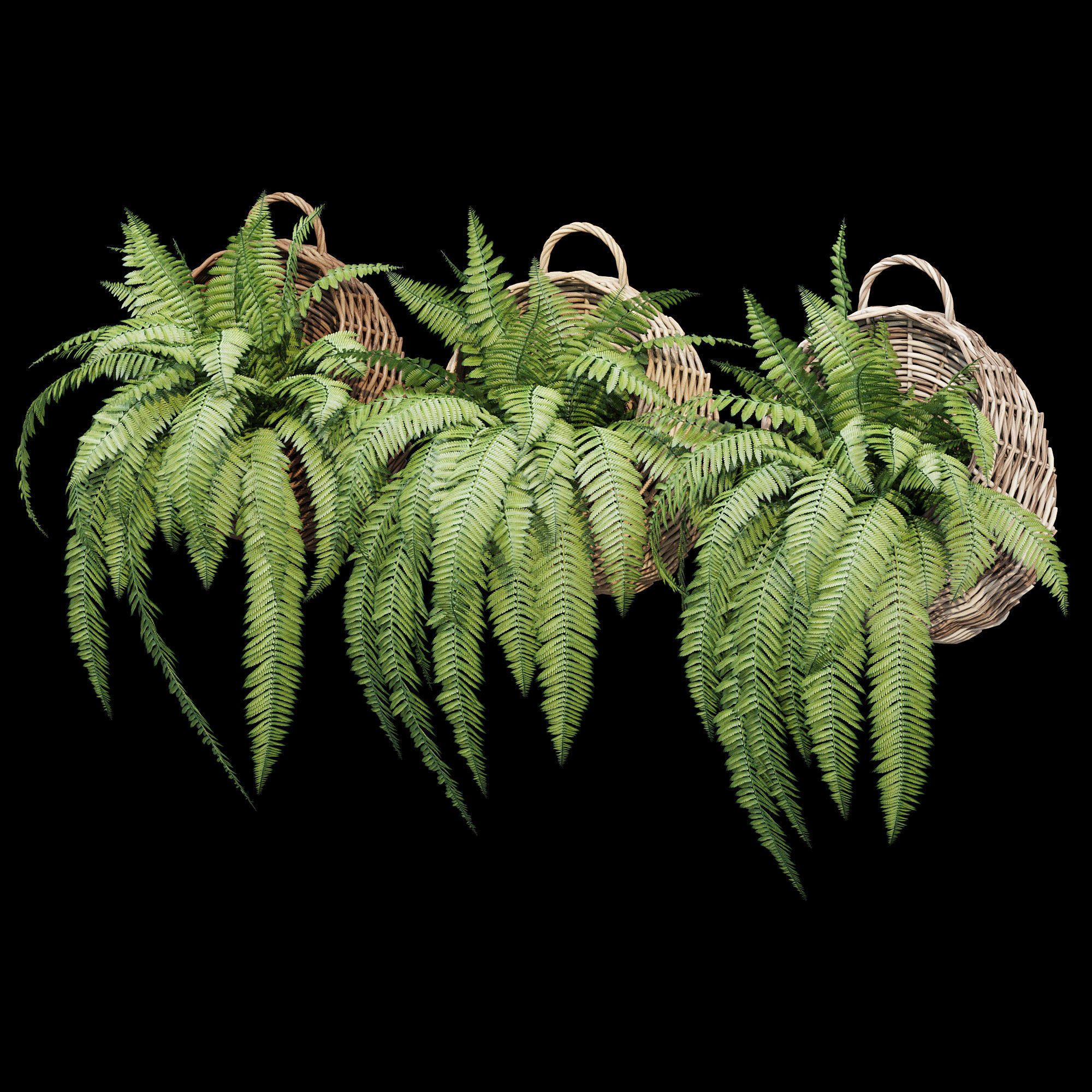 Wicker basket two 3D model_9