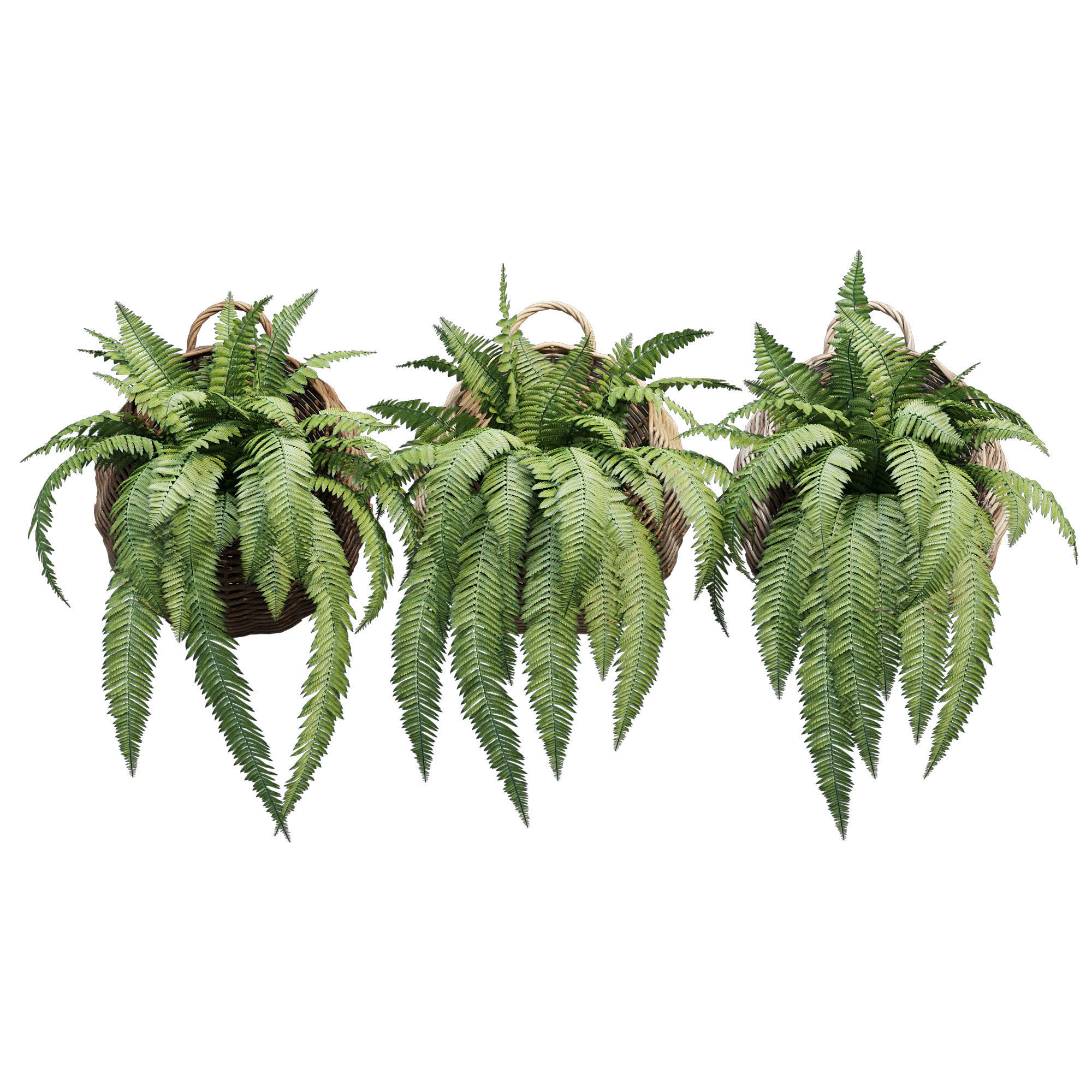 Wicker basket two 3D model_1