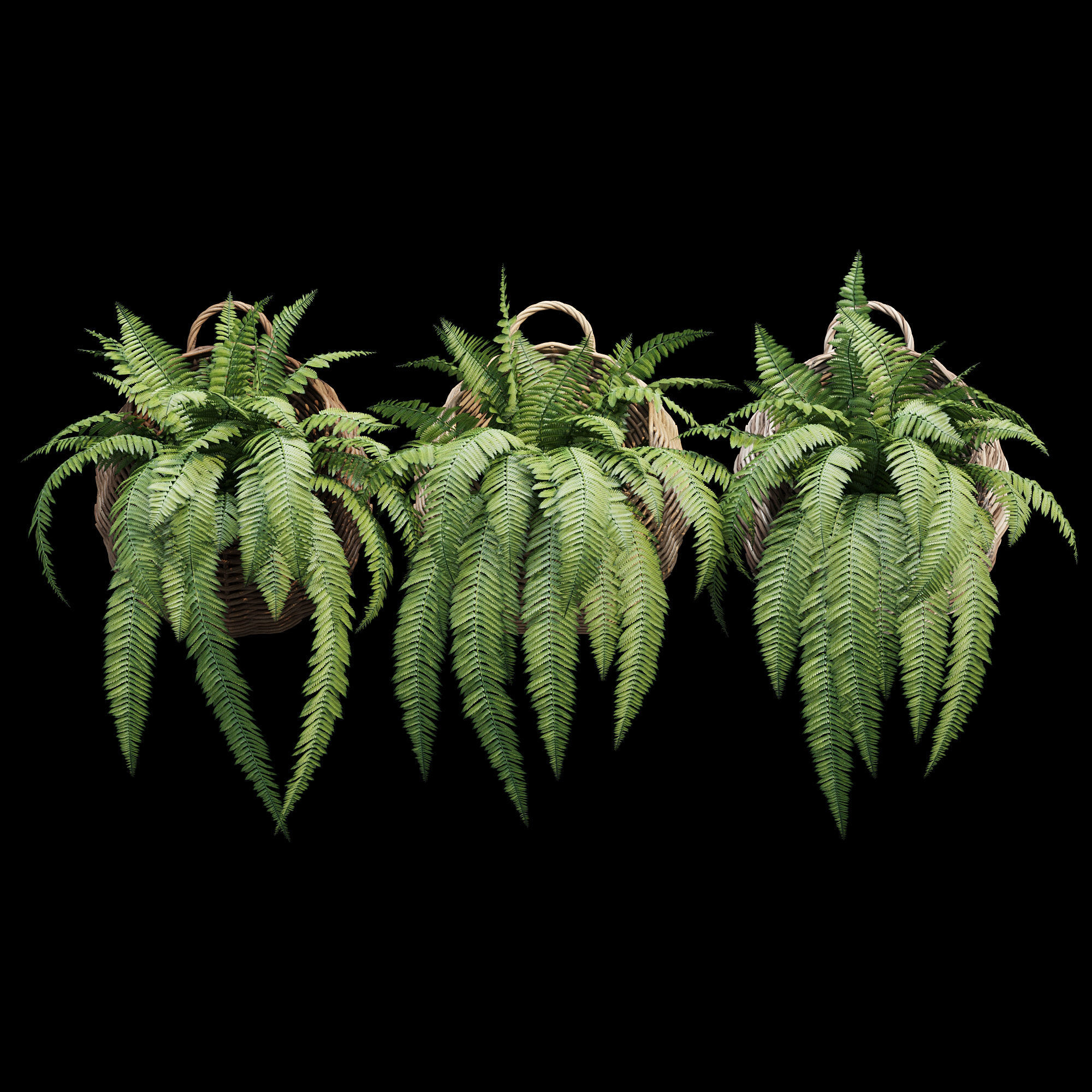 Wicker basket two 3D model_8