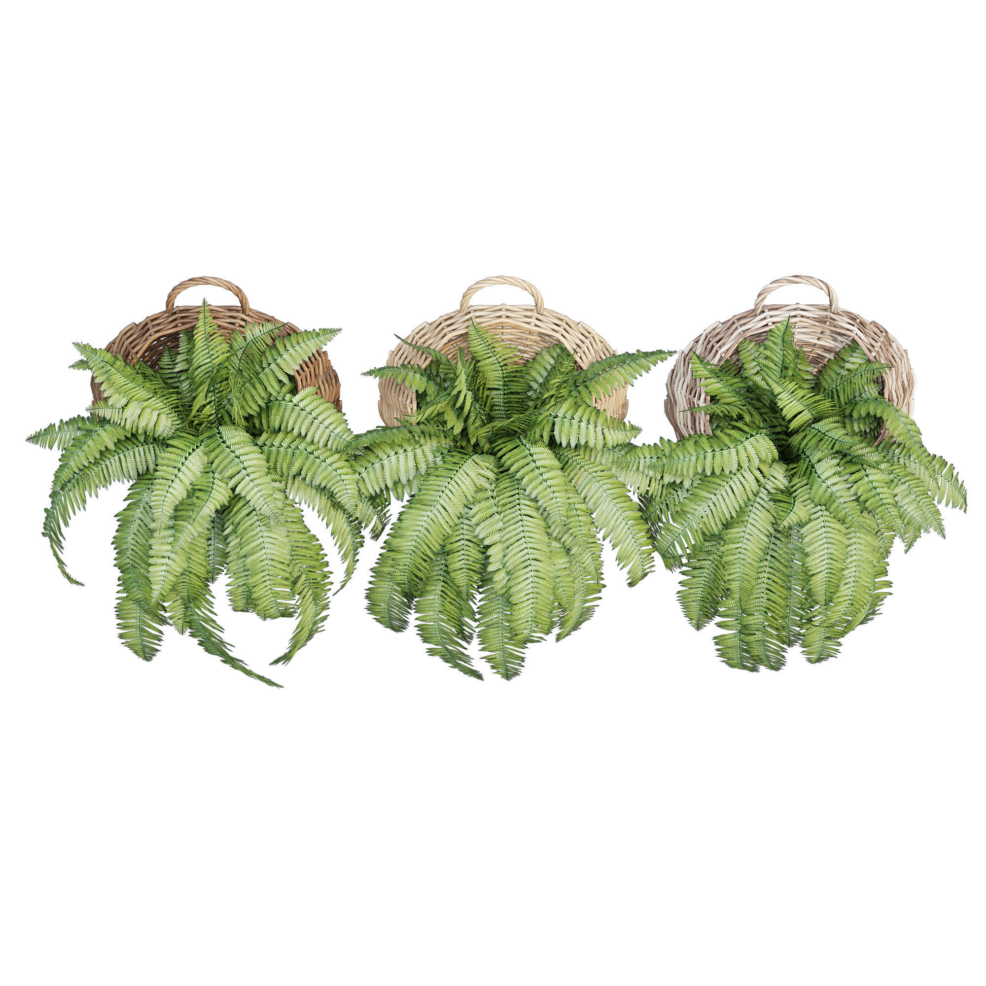 Wicker basket two 3D model_3