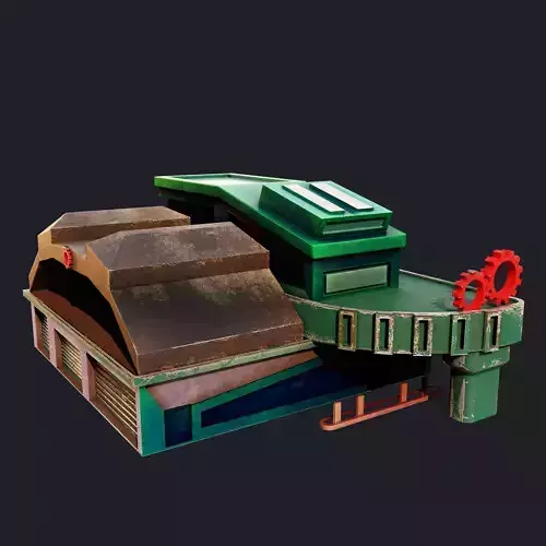 PBR low-poly game ready concept service station