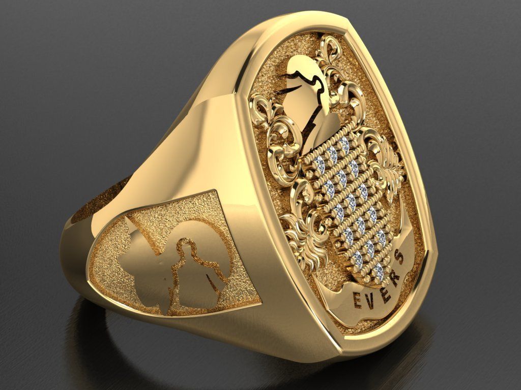 flora ring for men 3D print model_6