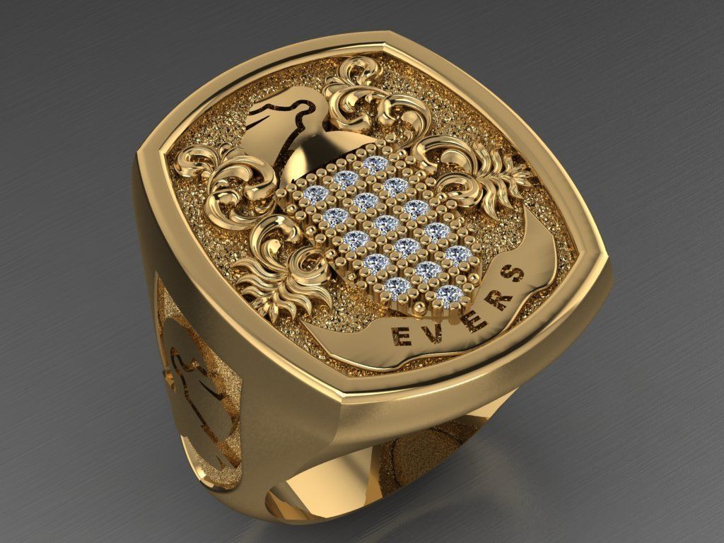 flora ring for men 3D print model_8