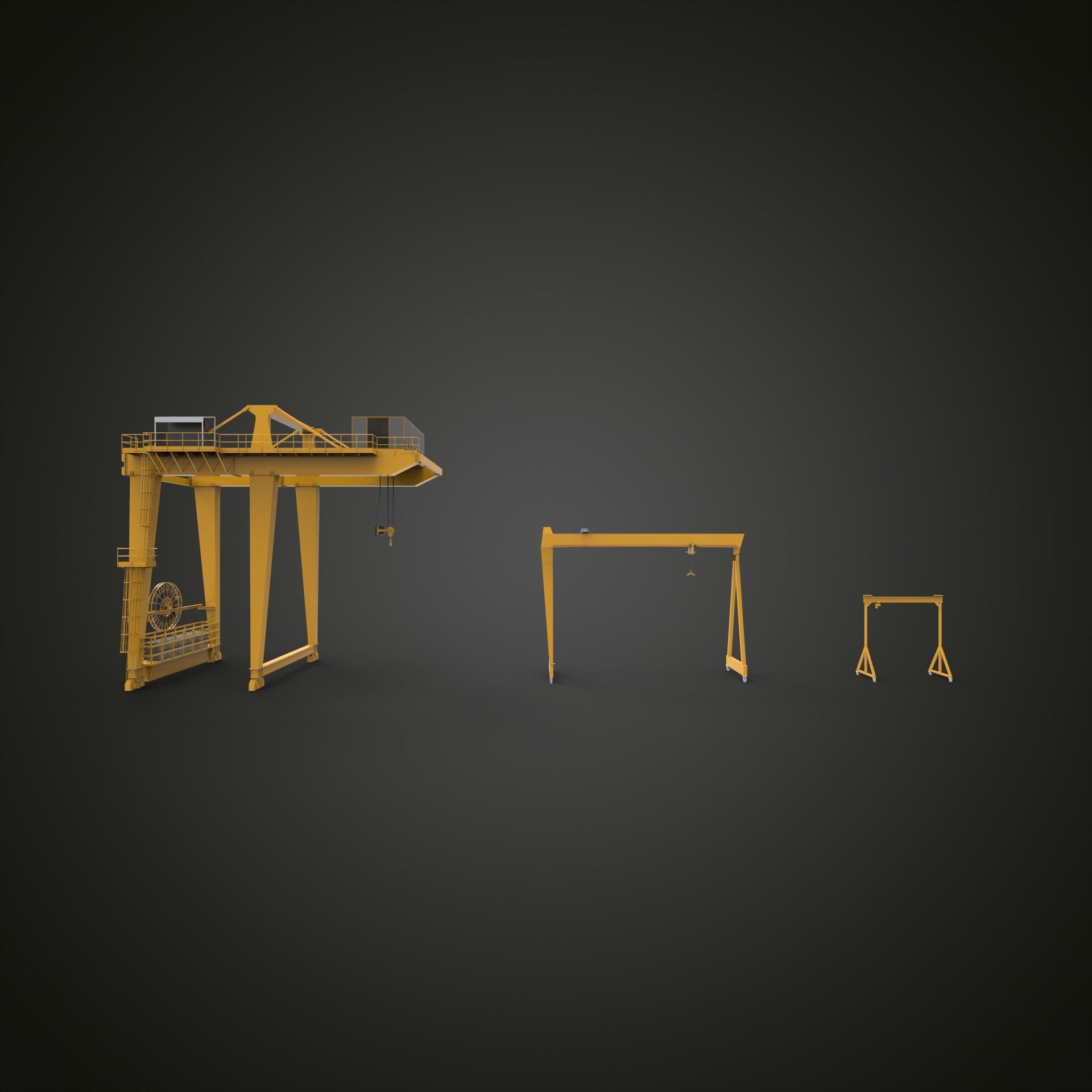 Gantry Crane 3D model_3