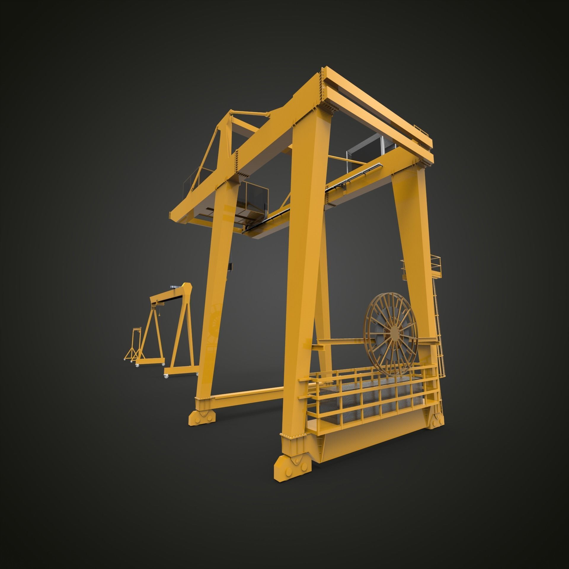 Gantry Crane 3D model_2