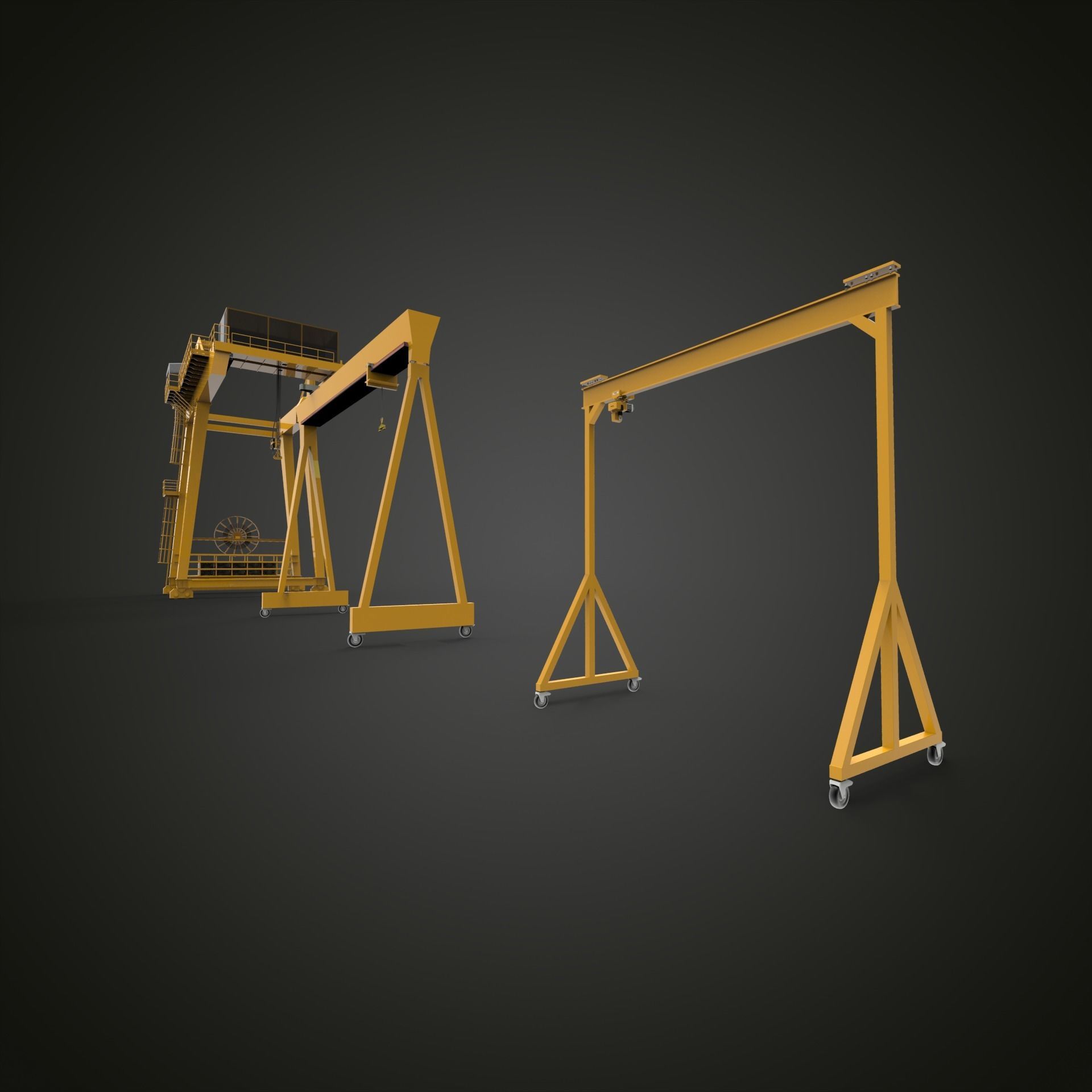 Gantry Crane 3D model_4