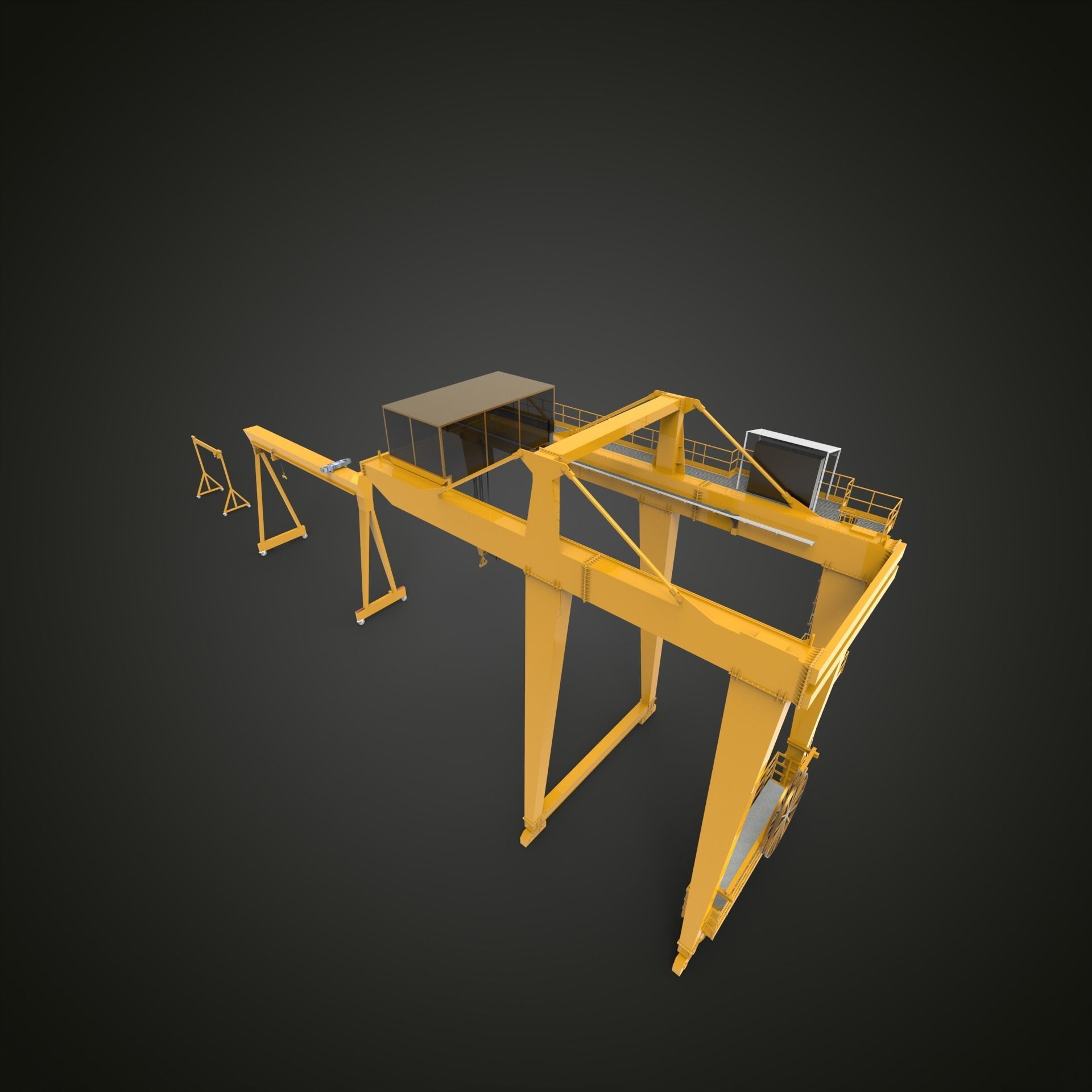 Gantry Crane 3D model_1