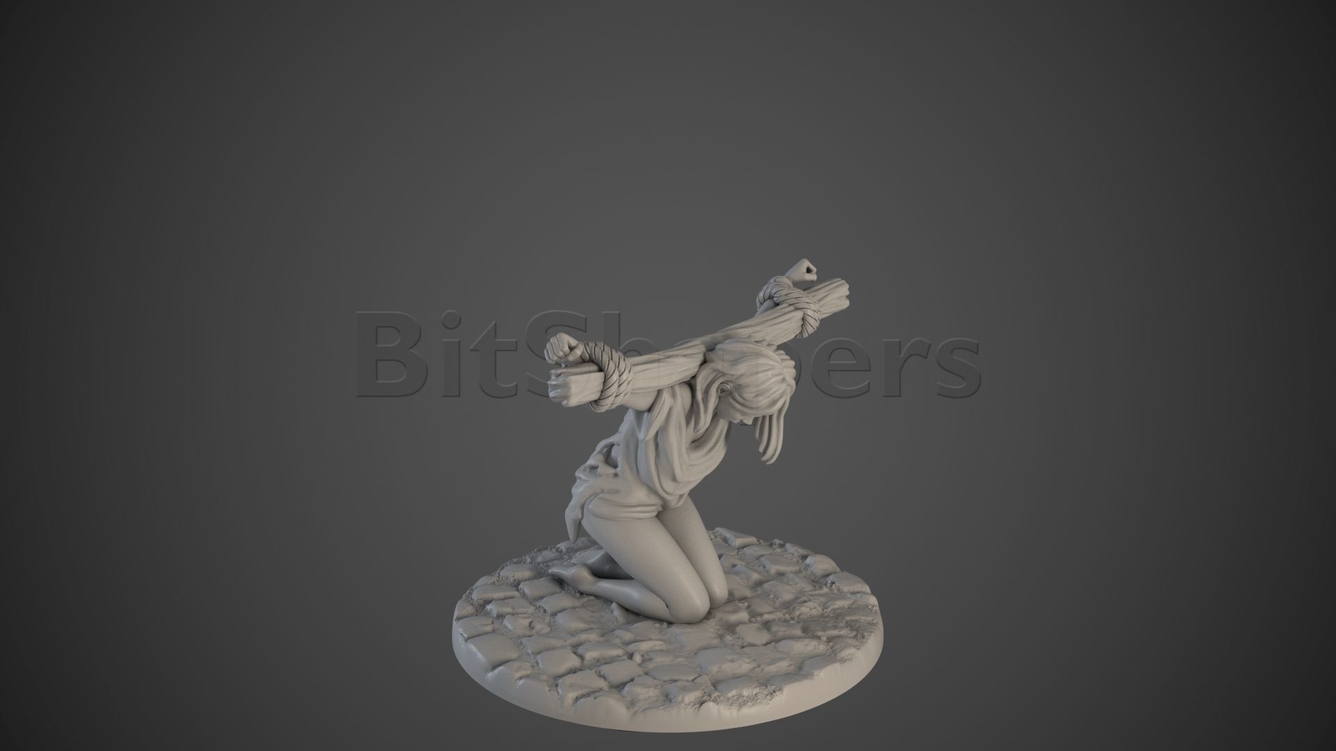 Slave girl 06 Whipped 3D print model_2