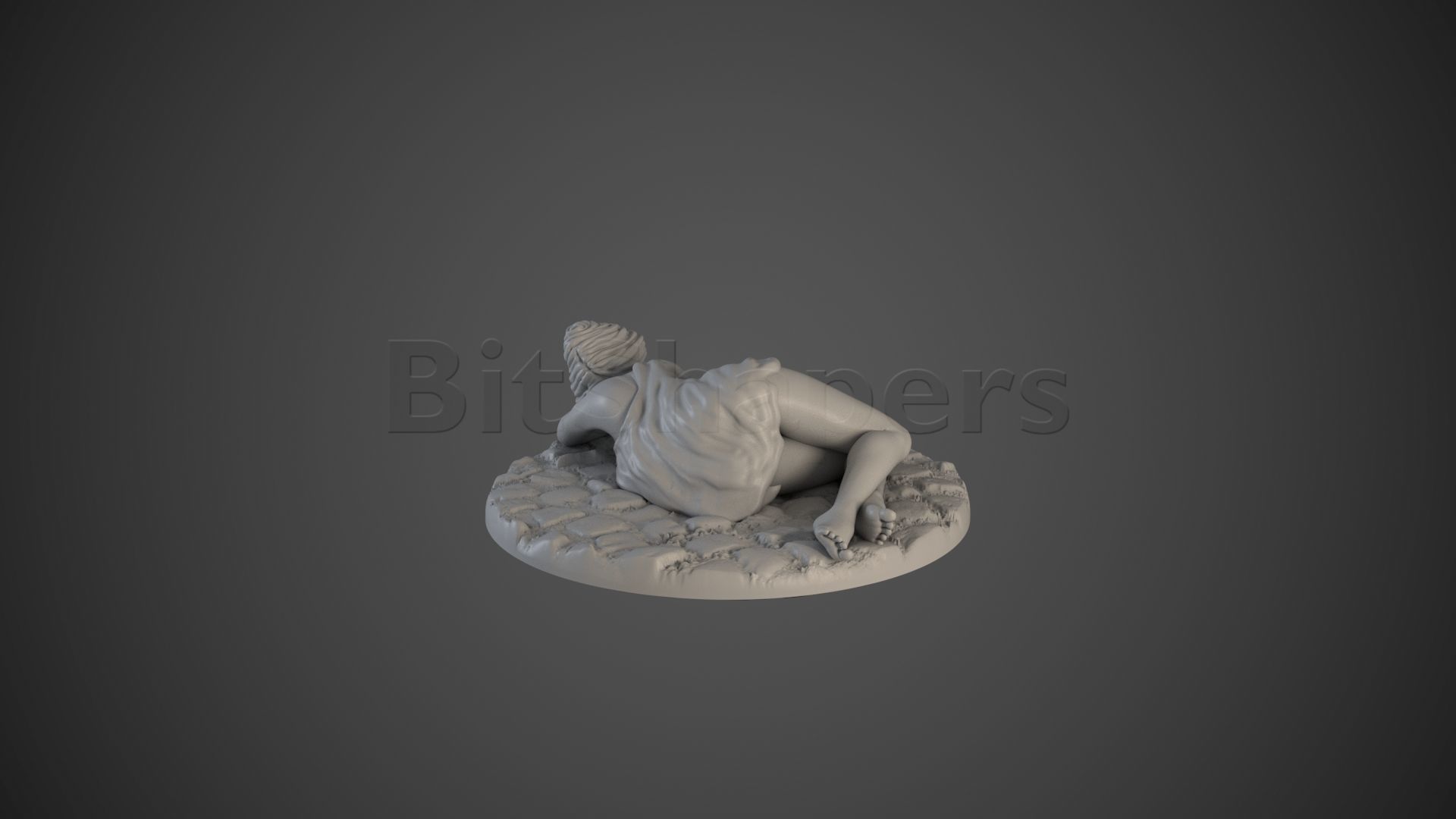 Slave girl 05 Lying 3D print model_1