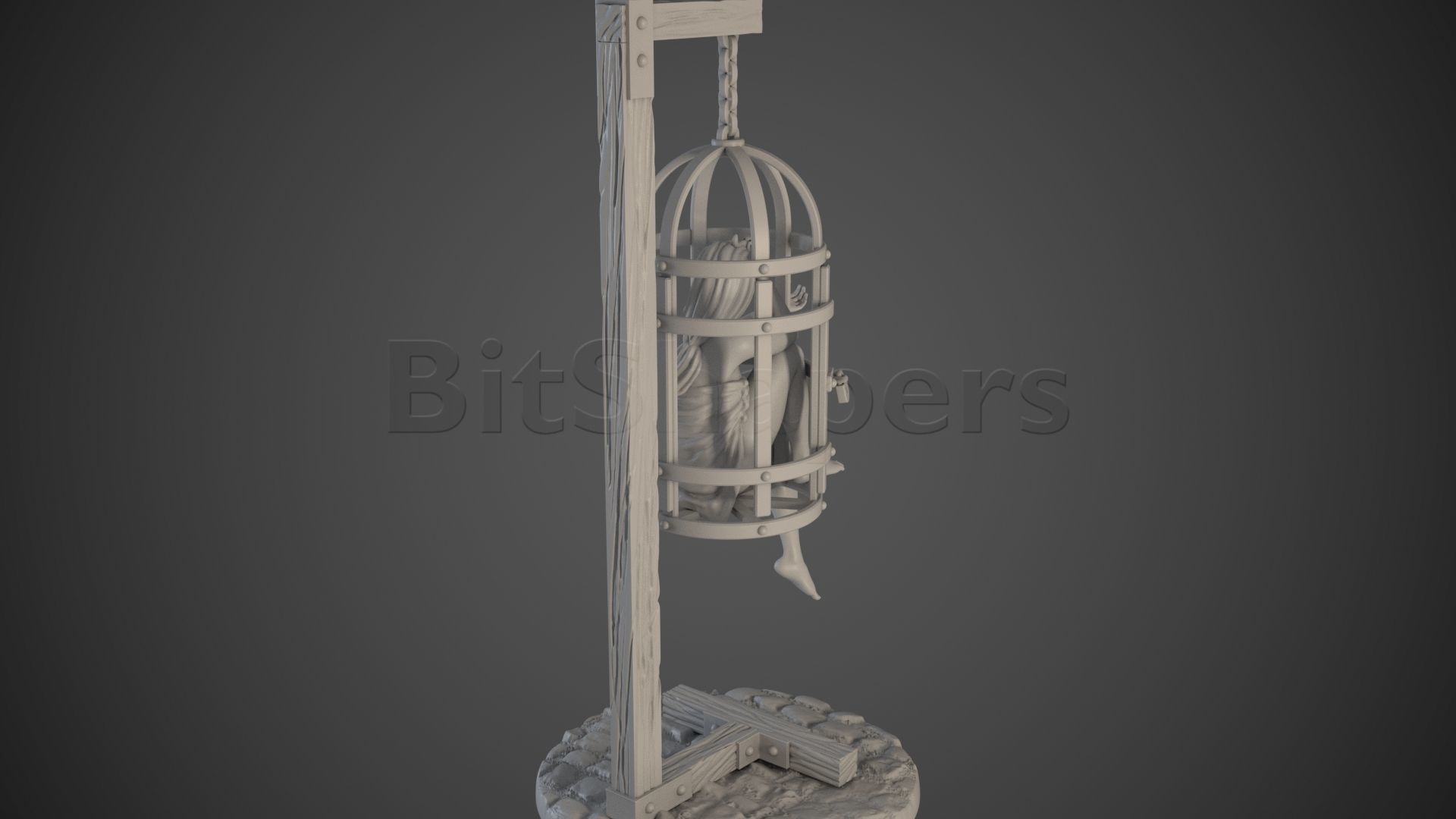 Slave girl 04 Gibbet 3D print model_1