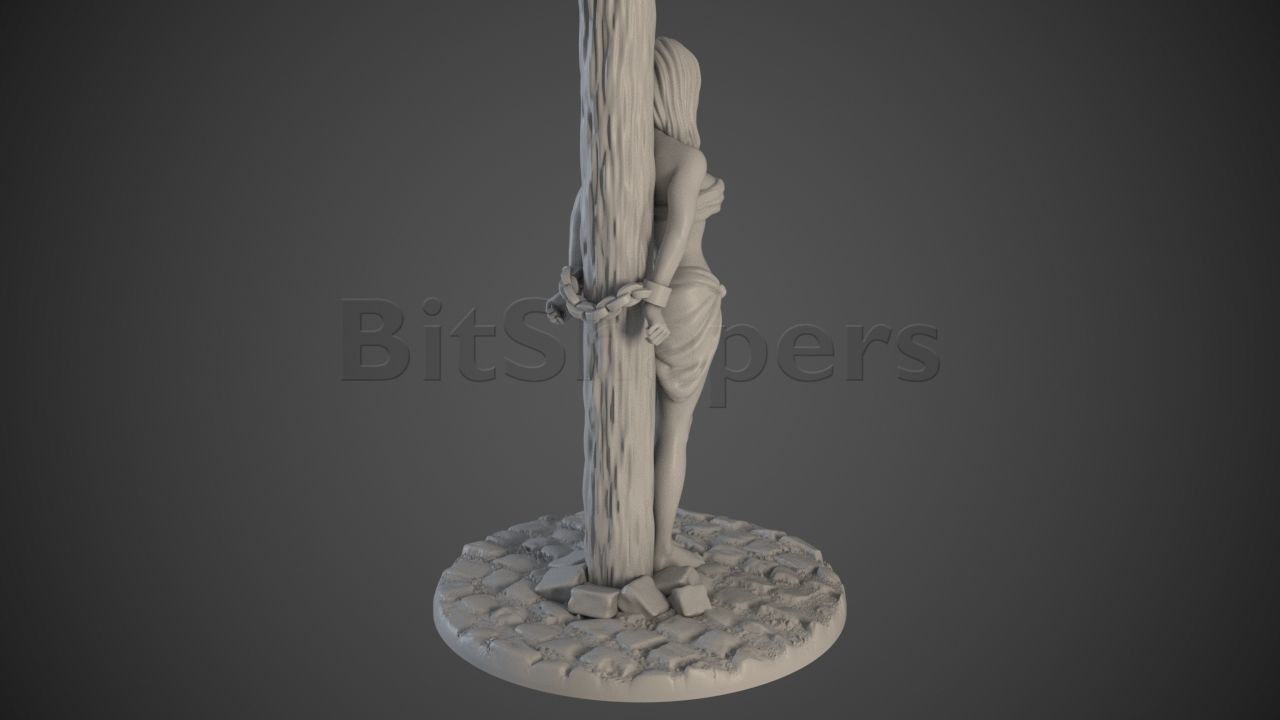Slave girl 03 Pole 3D print model_1