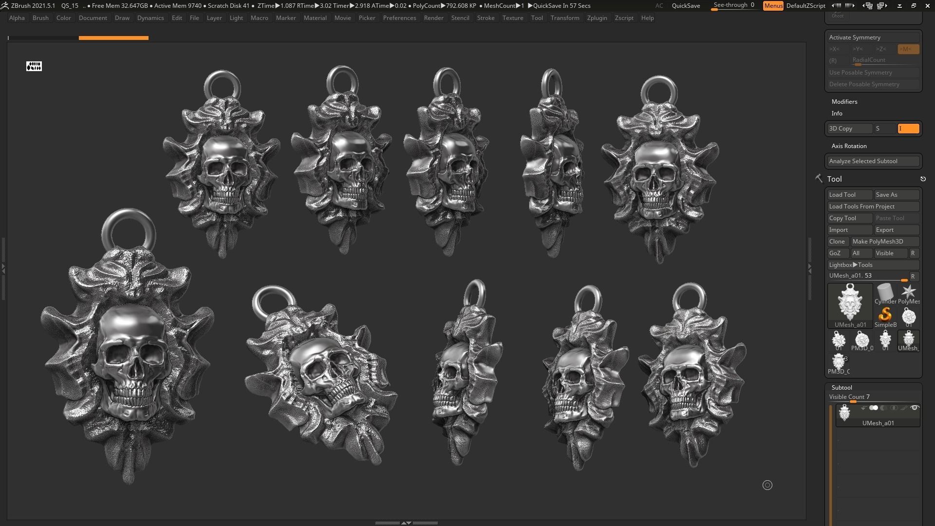 Skull Pendant 3d print model 08 3D print model_3