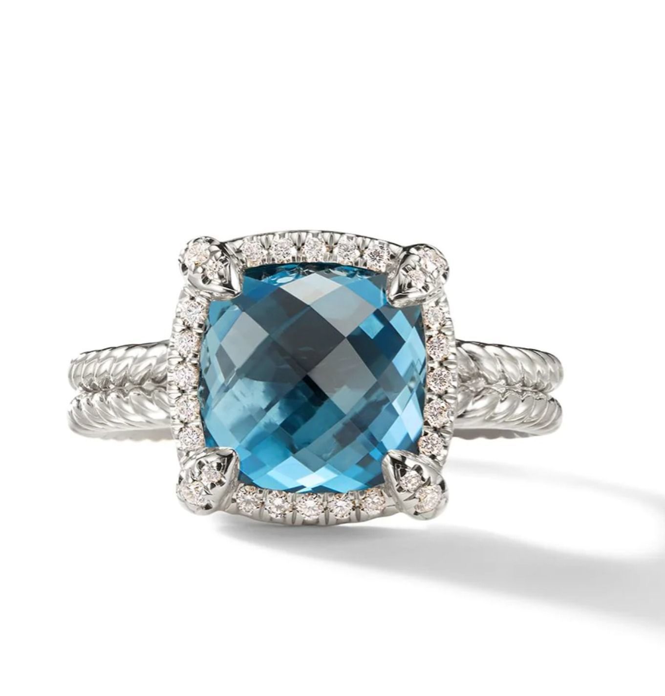 Stylish Modern Cushion Engagement  Ring 3d Model 3D print model_10