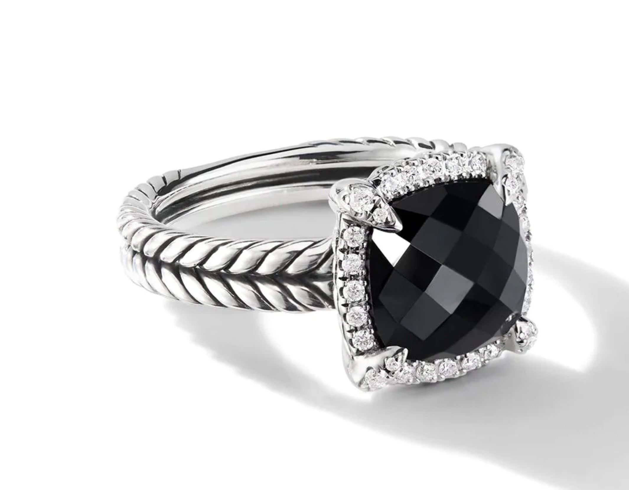 Stylish Modern Cushion Engagement  Ring 3d Model 3D print model_2