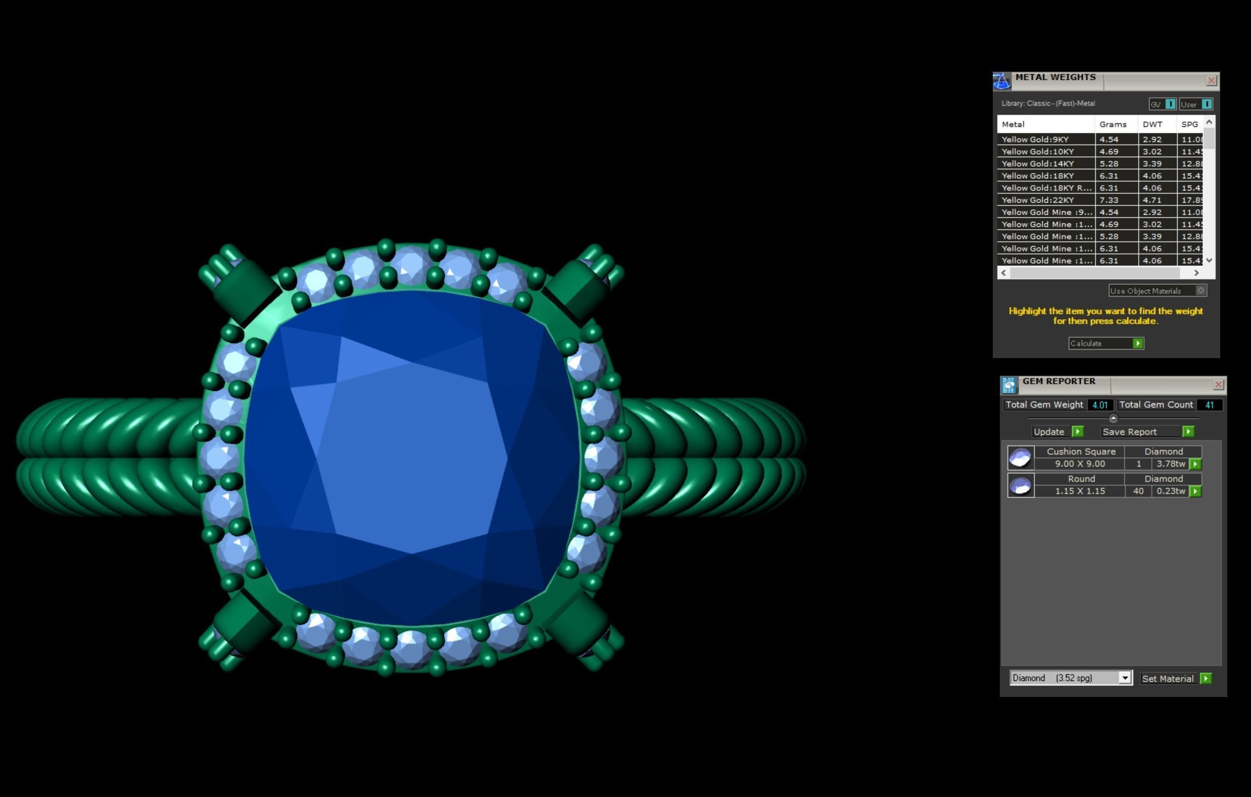 Stylish Modern Cushion Engagement  Ring 3d Model 3D print model_9