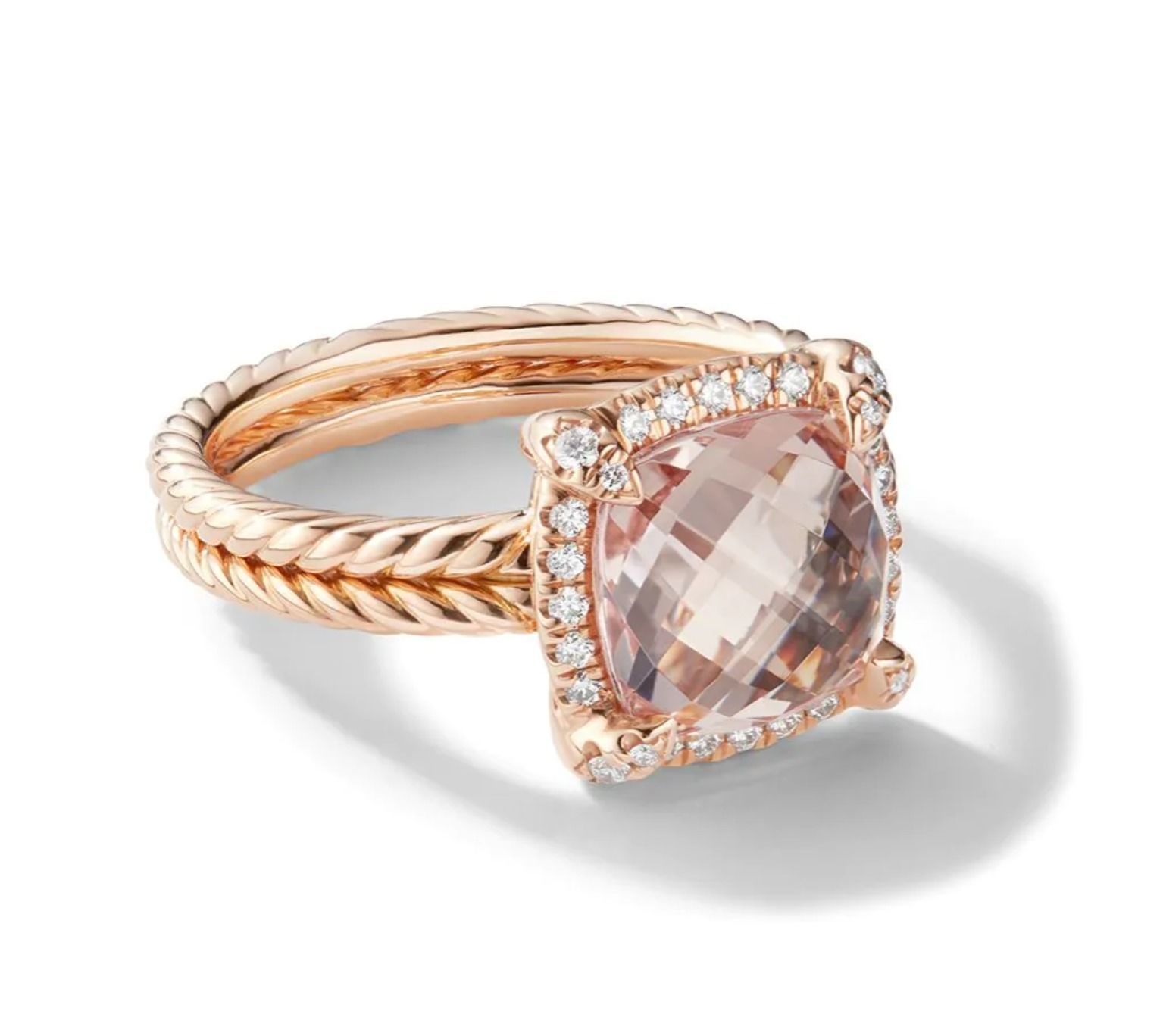 Stylish Modern Cushion Engagement  Ring 3d Model 3D print model_1