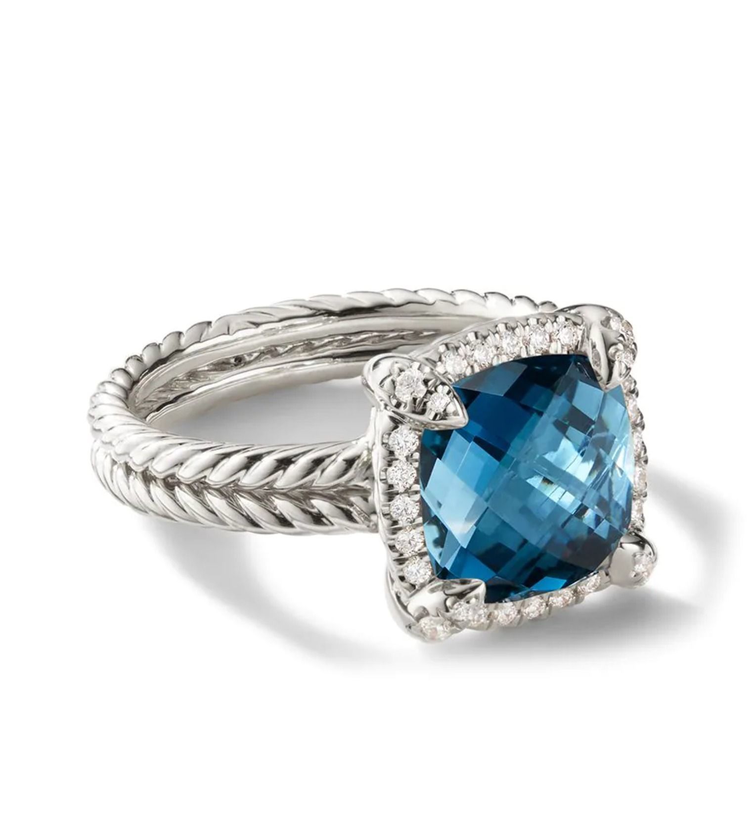 Stylish Modern Cushion Engagement  Ring 3d Model 3D print model_3