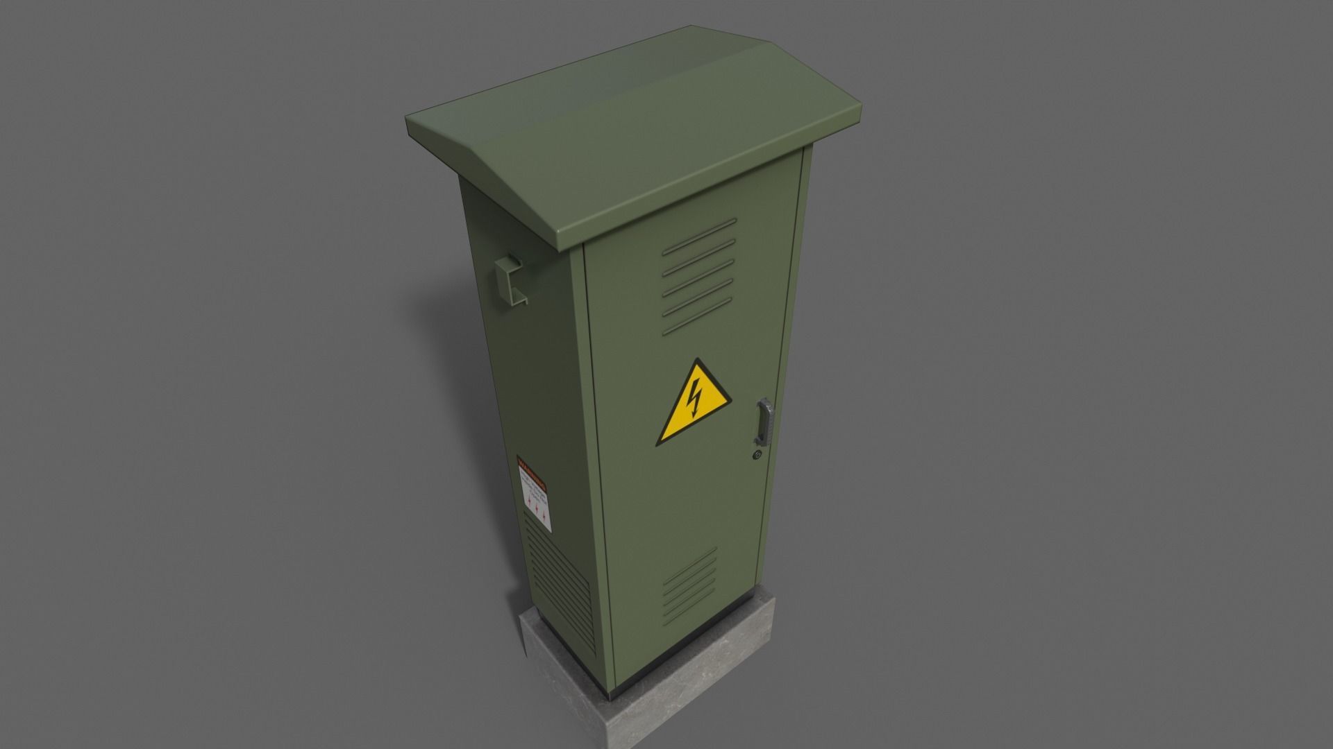 PBR Electric Box DarkGreen V2 Low-poly 3D model_3