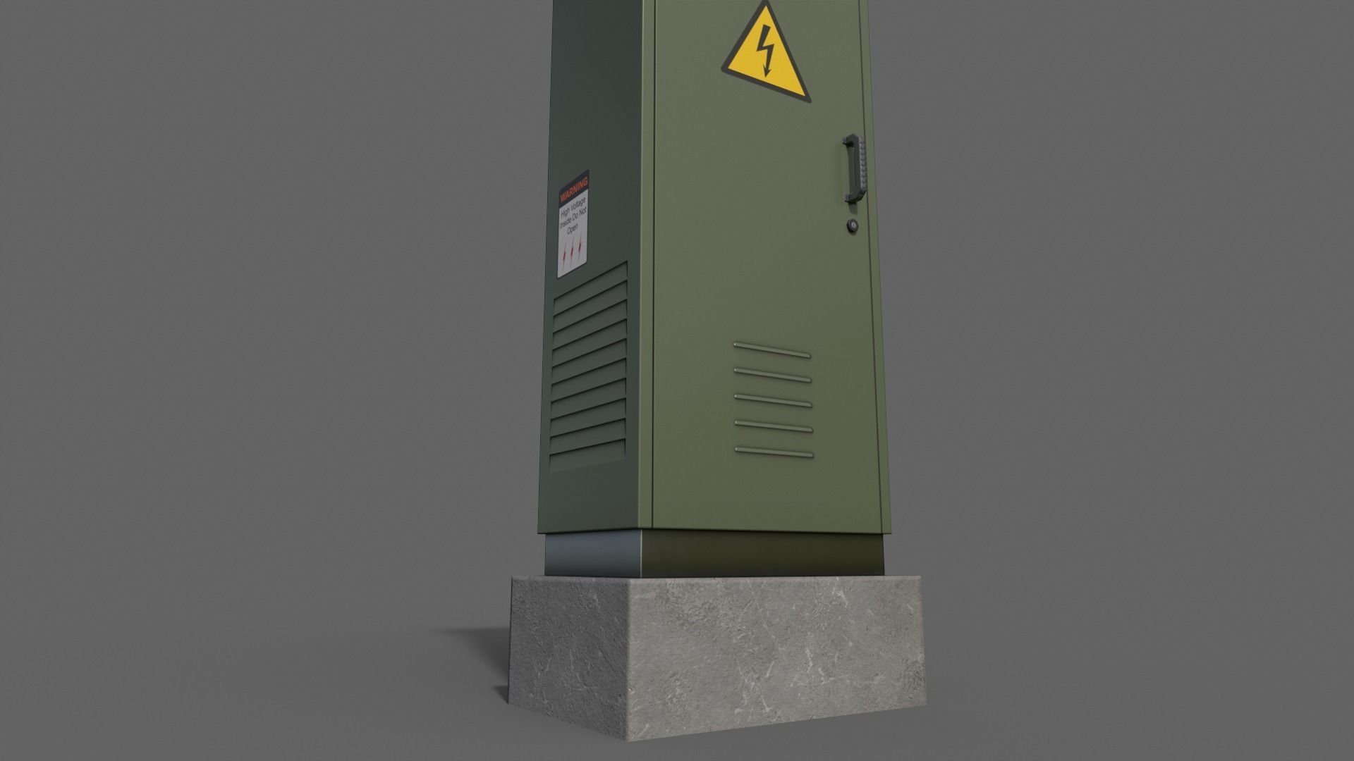 PBR Electric Box DarkGreen V2 Low-poly 3D model_4