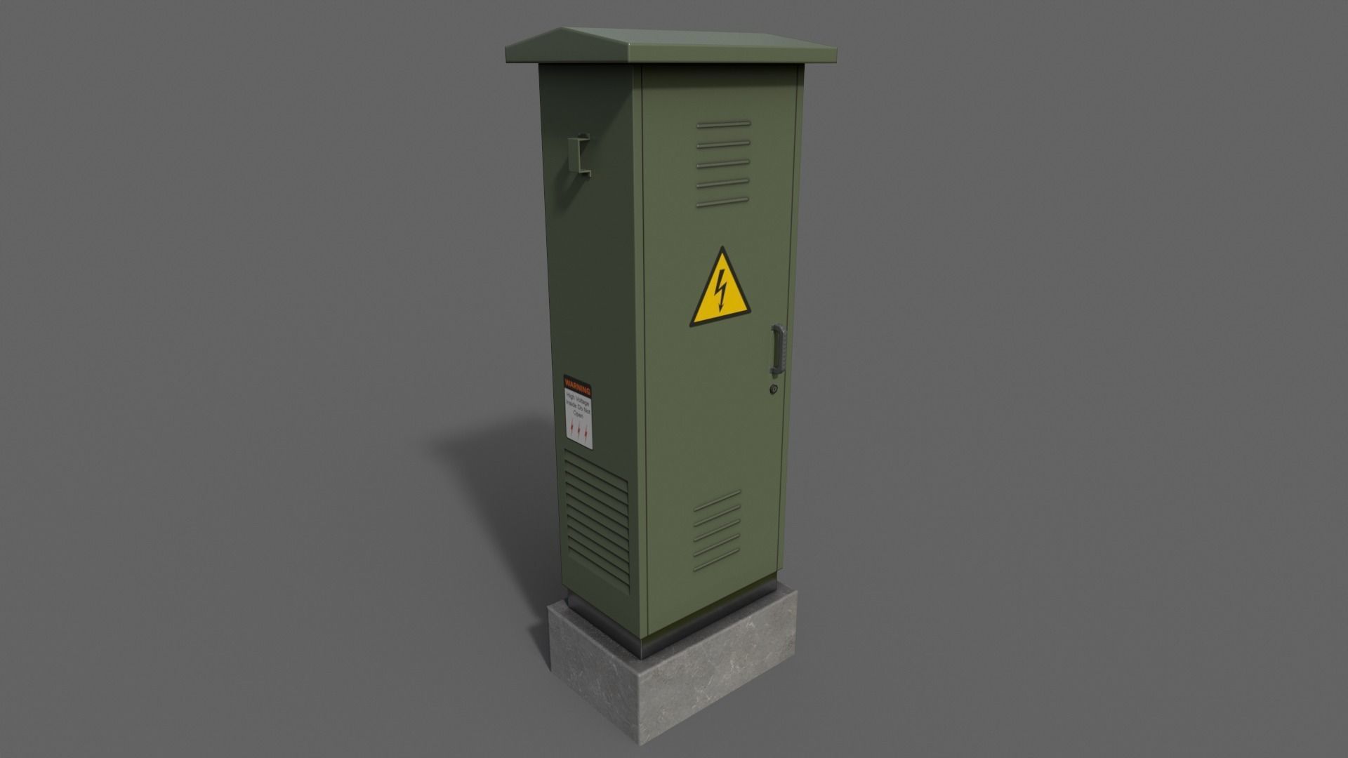 PBR Electric Box DarkGreen V2 Low-poly 3D model_2