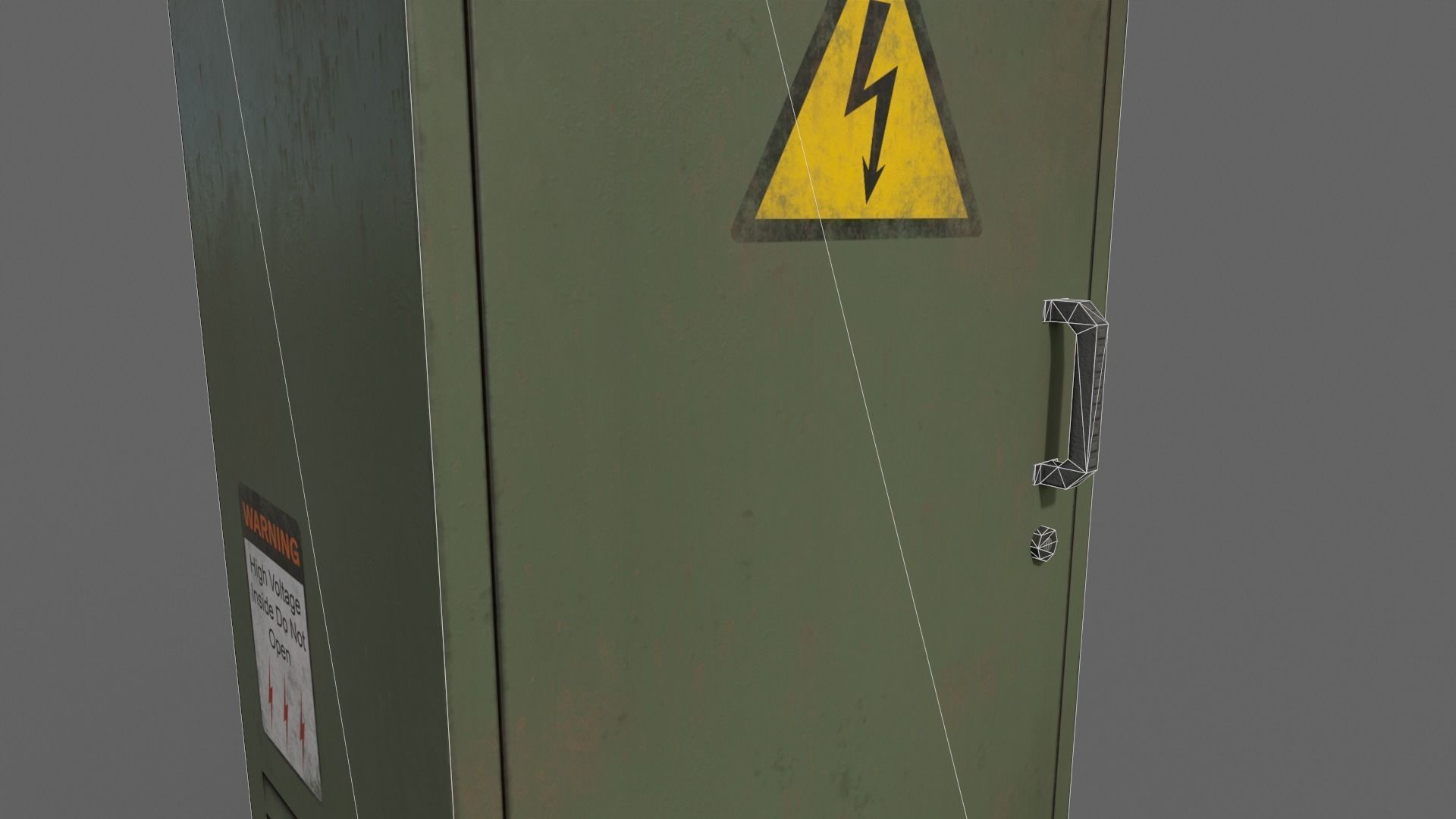 PBR Electric Box DarkGreen V2 Low-poly 3D model_19