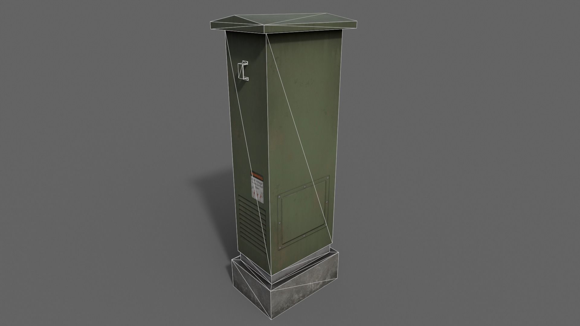 PBR Electric Box DarkGreen V2 Low-poly 3D model_20