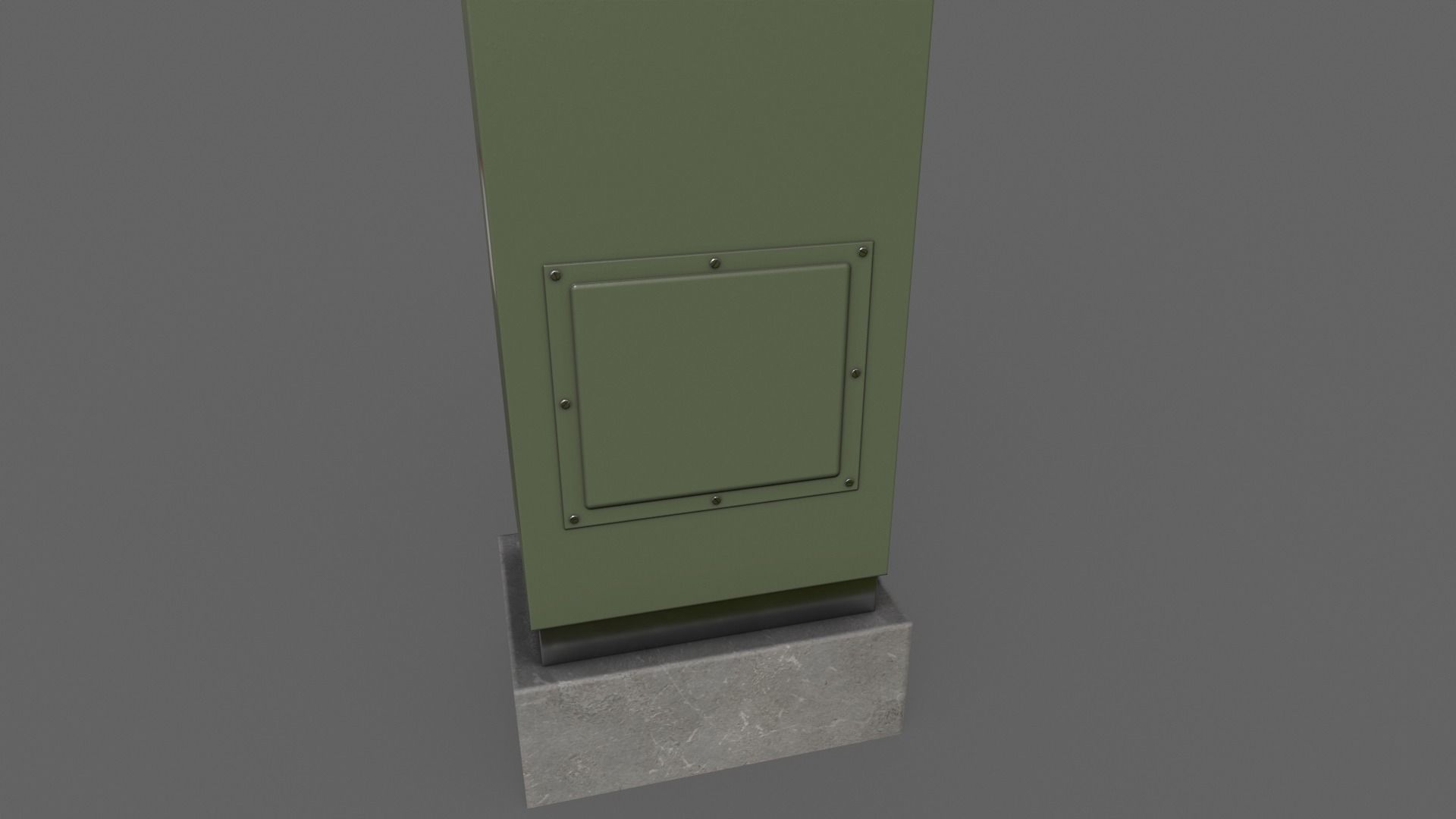 PBR Electric Box DarkGreen V2 Low-poly 3D model_8