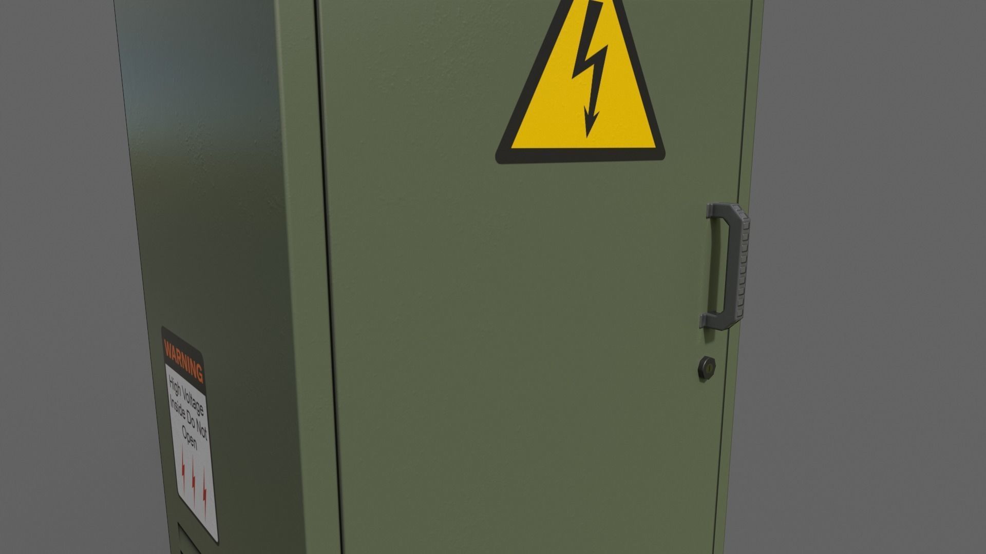 PBR Electric Box DarkGreen V2 Low-poly 3D model_5