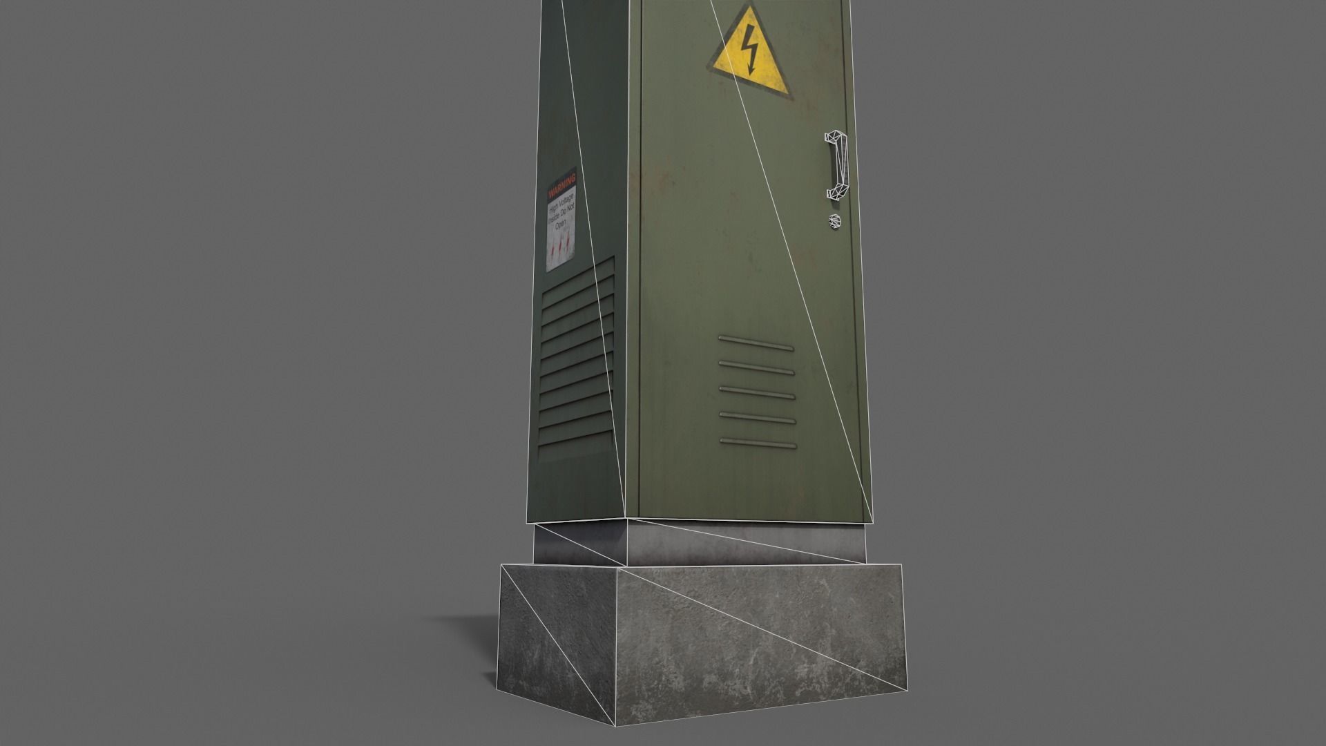 PBR Electric Box DarkGreen V2 Low-poly 3D model_18
